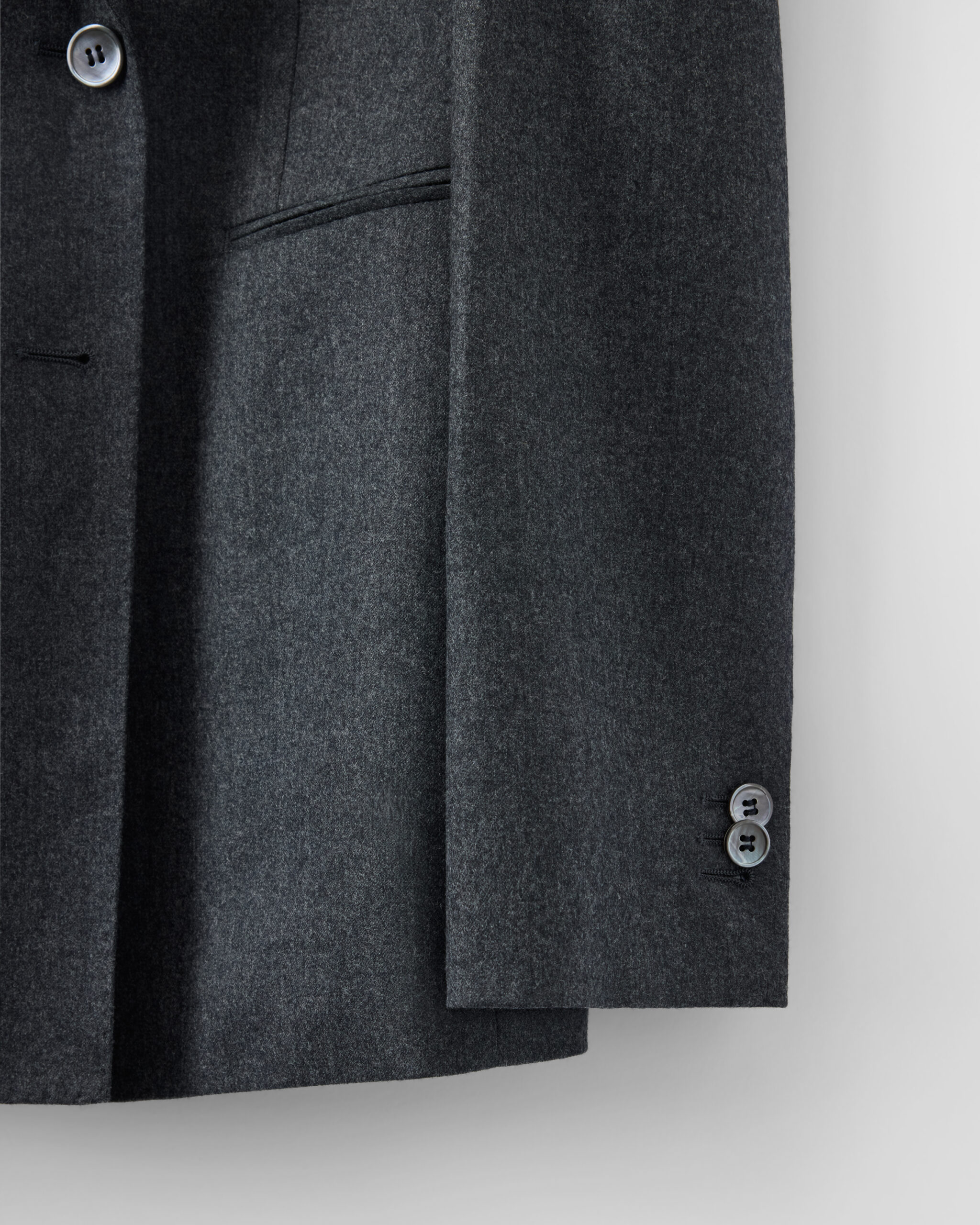 Custom Made 'Signature' suit dark grey brushed wool flannel image 5