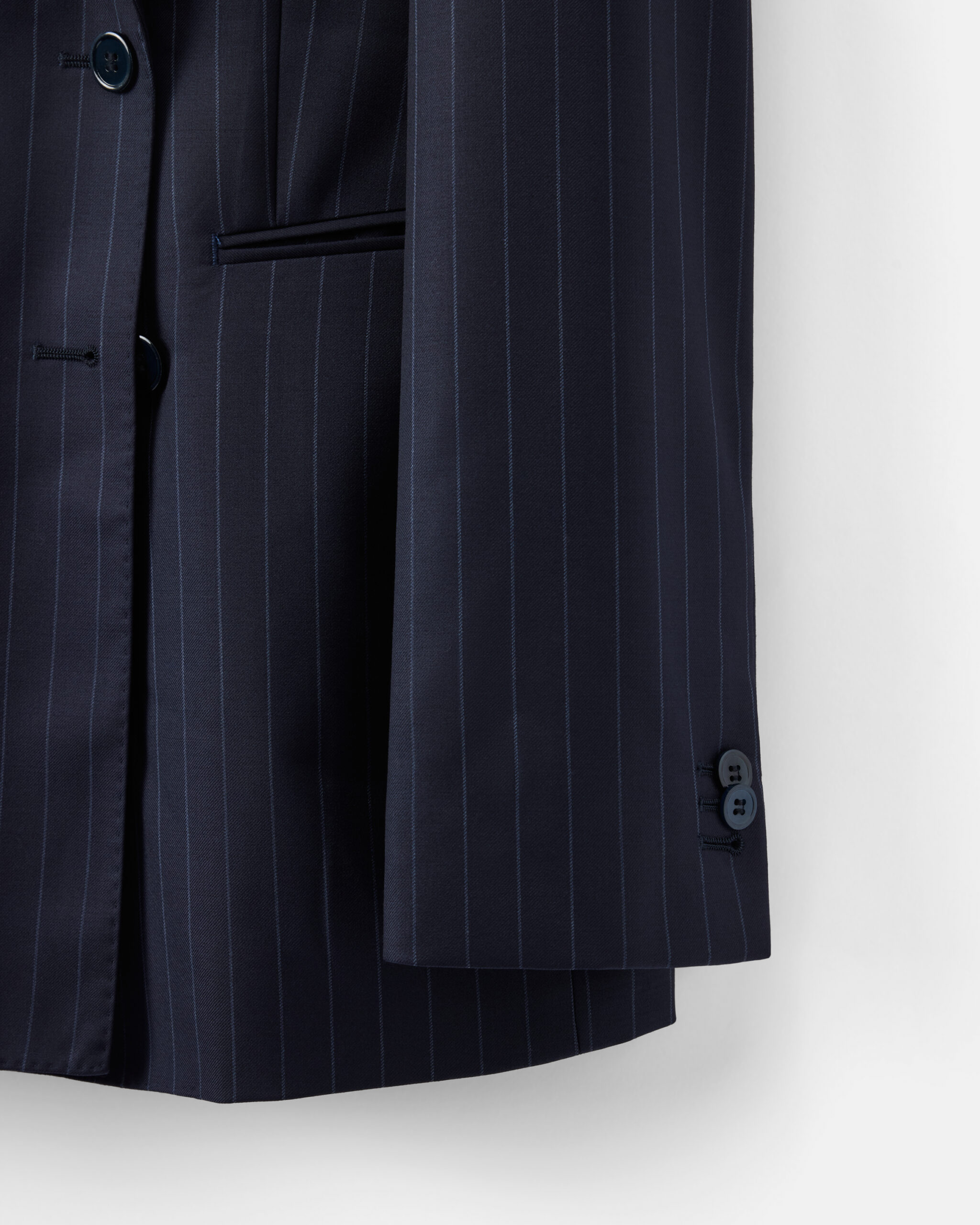 Custom Made 'Signature' suit midnight blue chalkstripe wool twill image 4