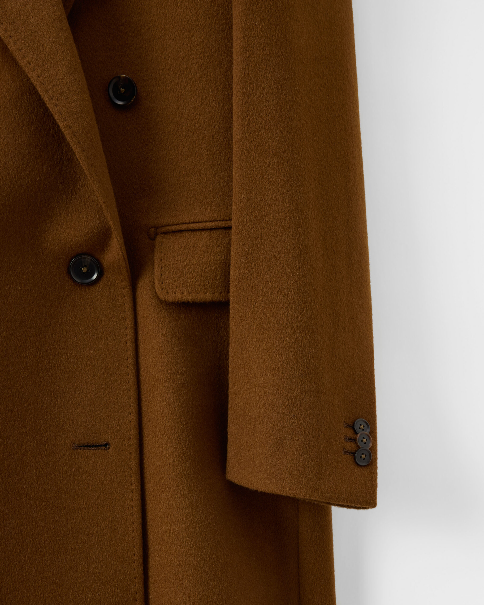 Custom Made 'Signature' Overcoat Dark Camel brushed wool & cashmere image 5