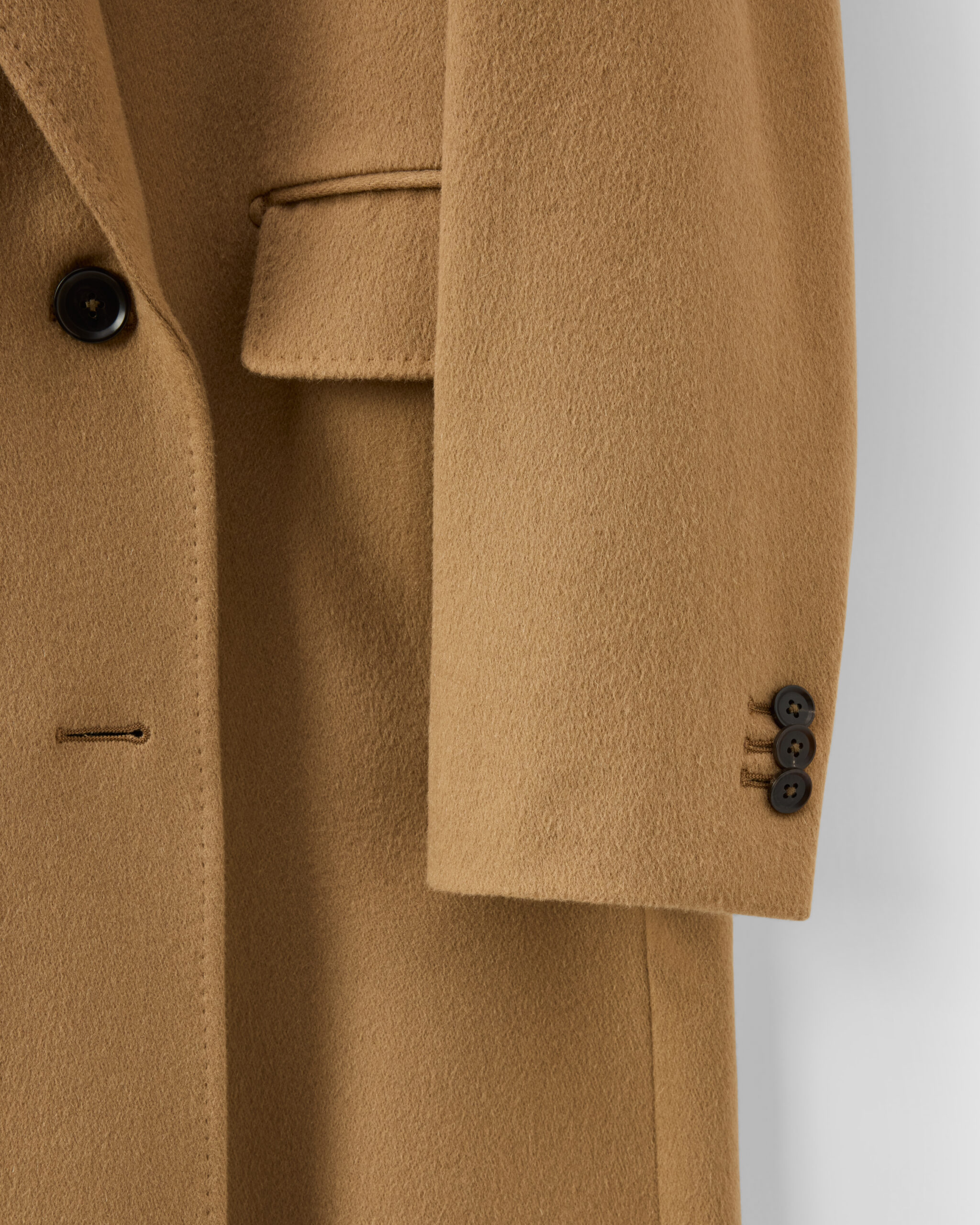 Custom Made 'Signature' Overcoat Beige Camel brushed wool & cashmere image 5