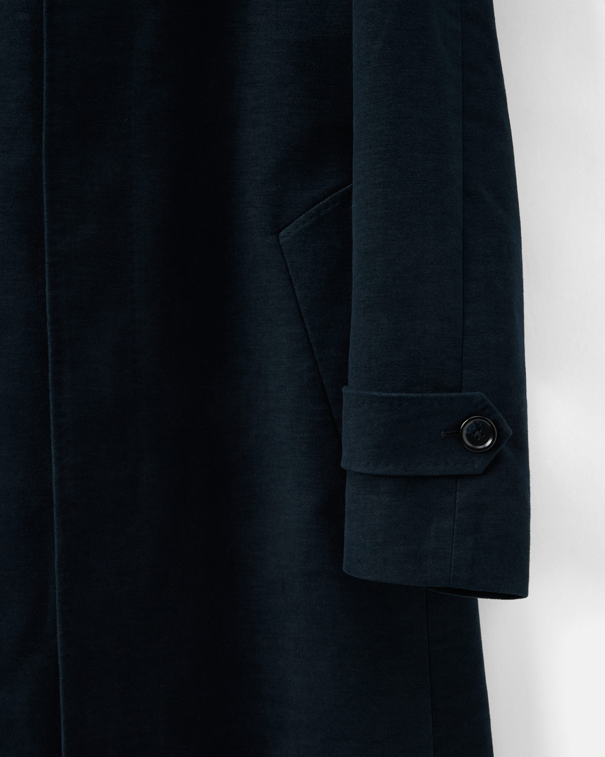 Custom Made 'Sloane' Raglan Topcoat Midnight blue Heavy Cotton Moleskin image 3