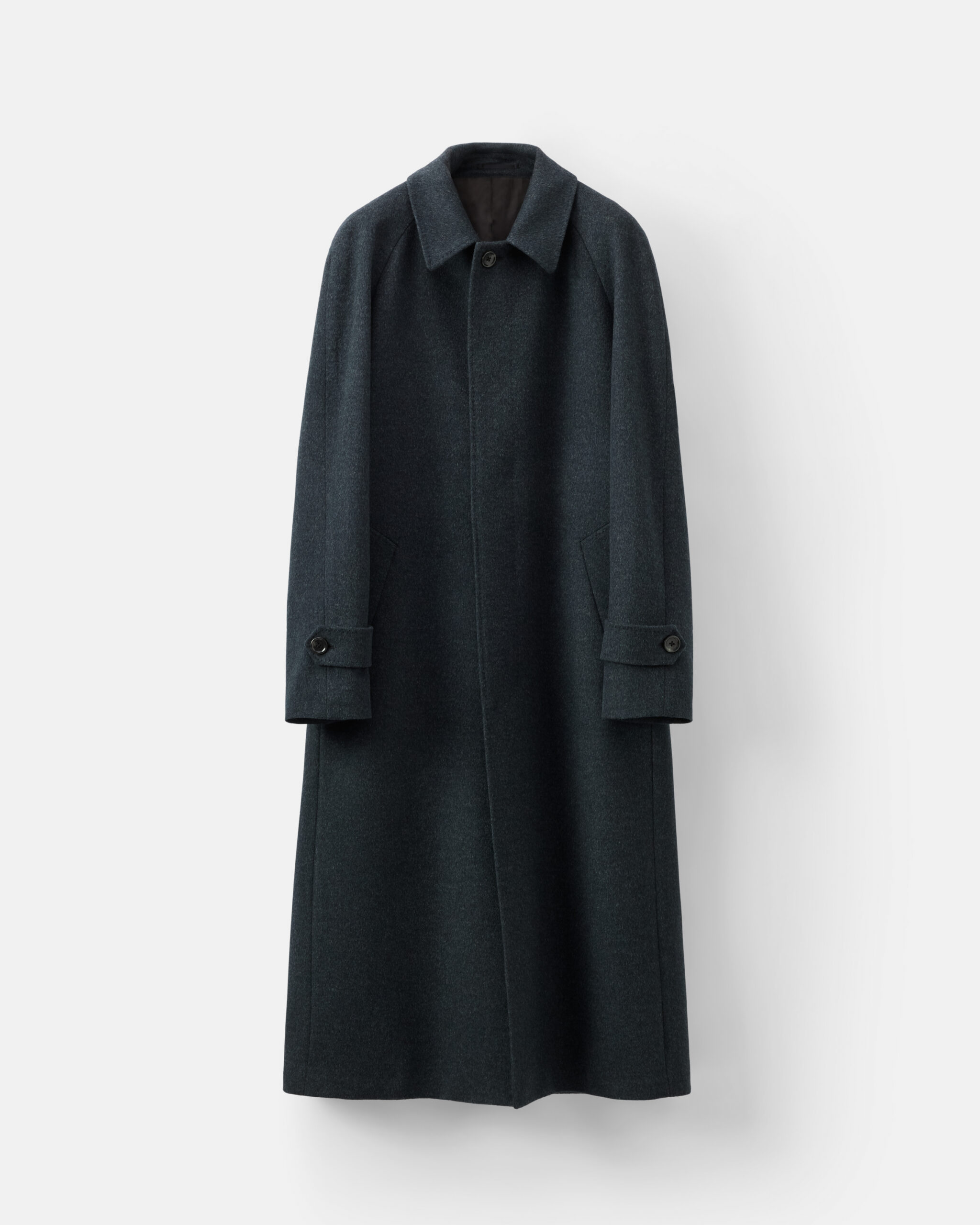 Custom Made 'Sloane Raglan Topcoat' Charcoal Grey Wool & Cashmere image 4