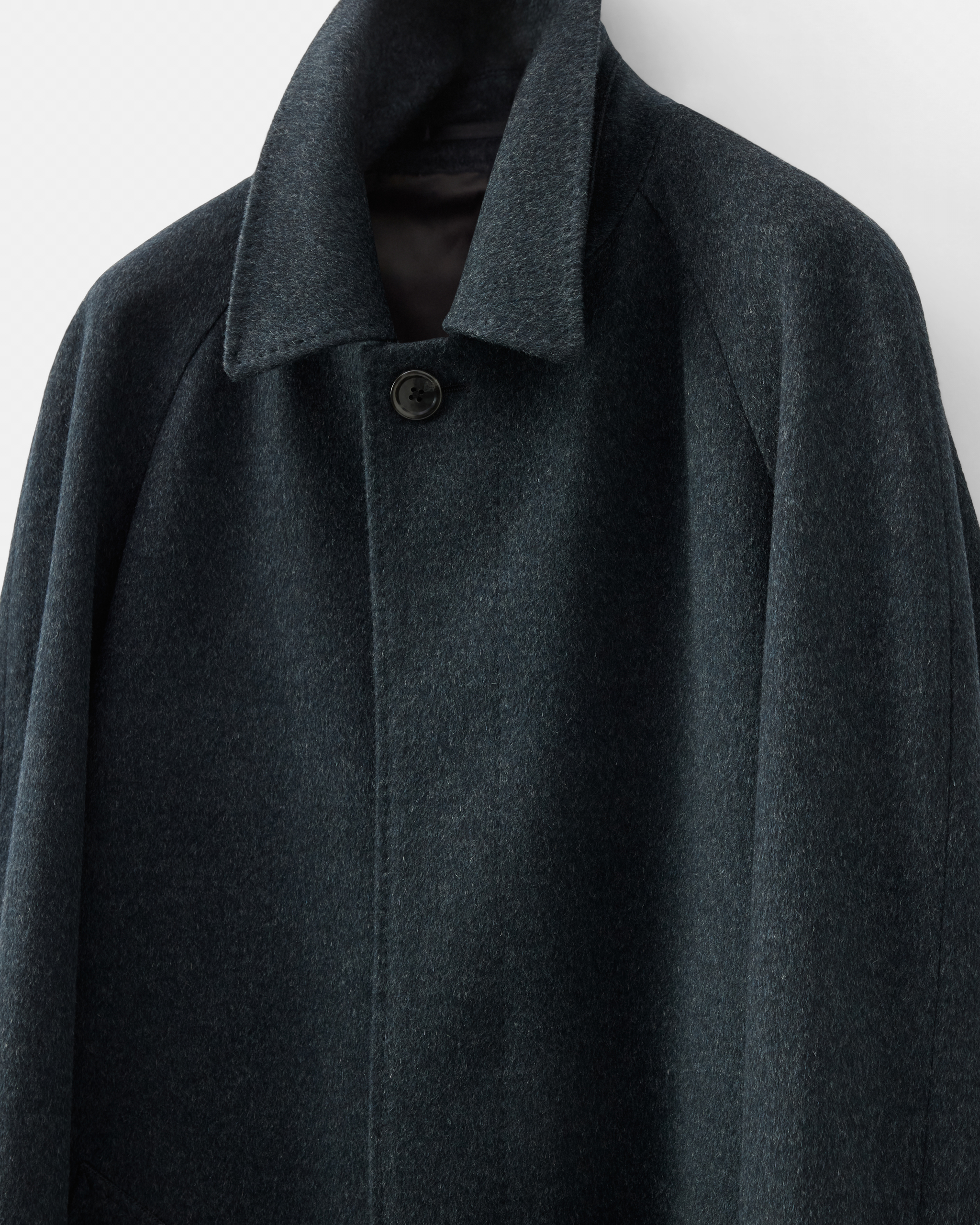 Custom Made 'Sloane Raglan Topcoat' Charcoal Grey Wool & Cashmere image 3