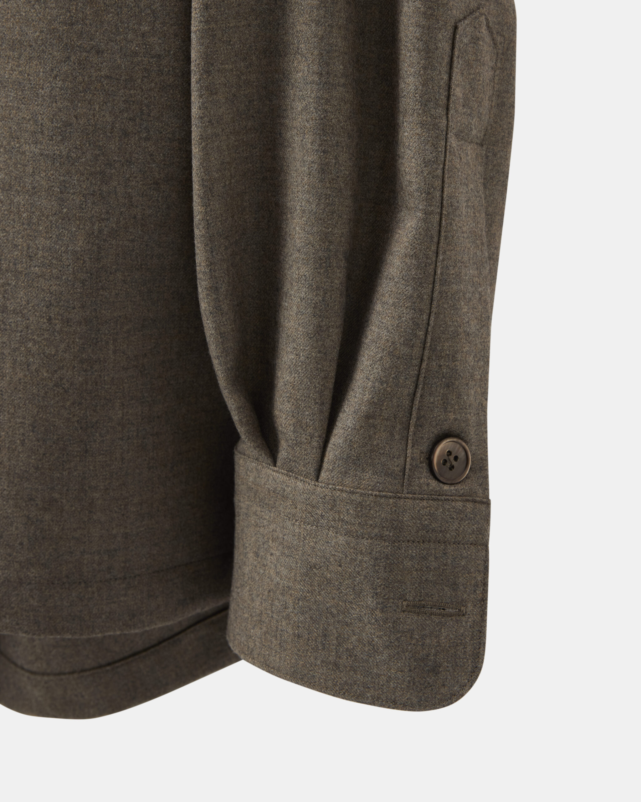 Custom Made Shirt Suit taupe brown brushed wool flannel image 5