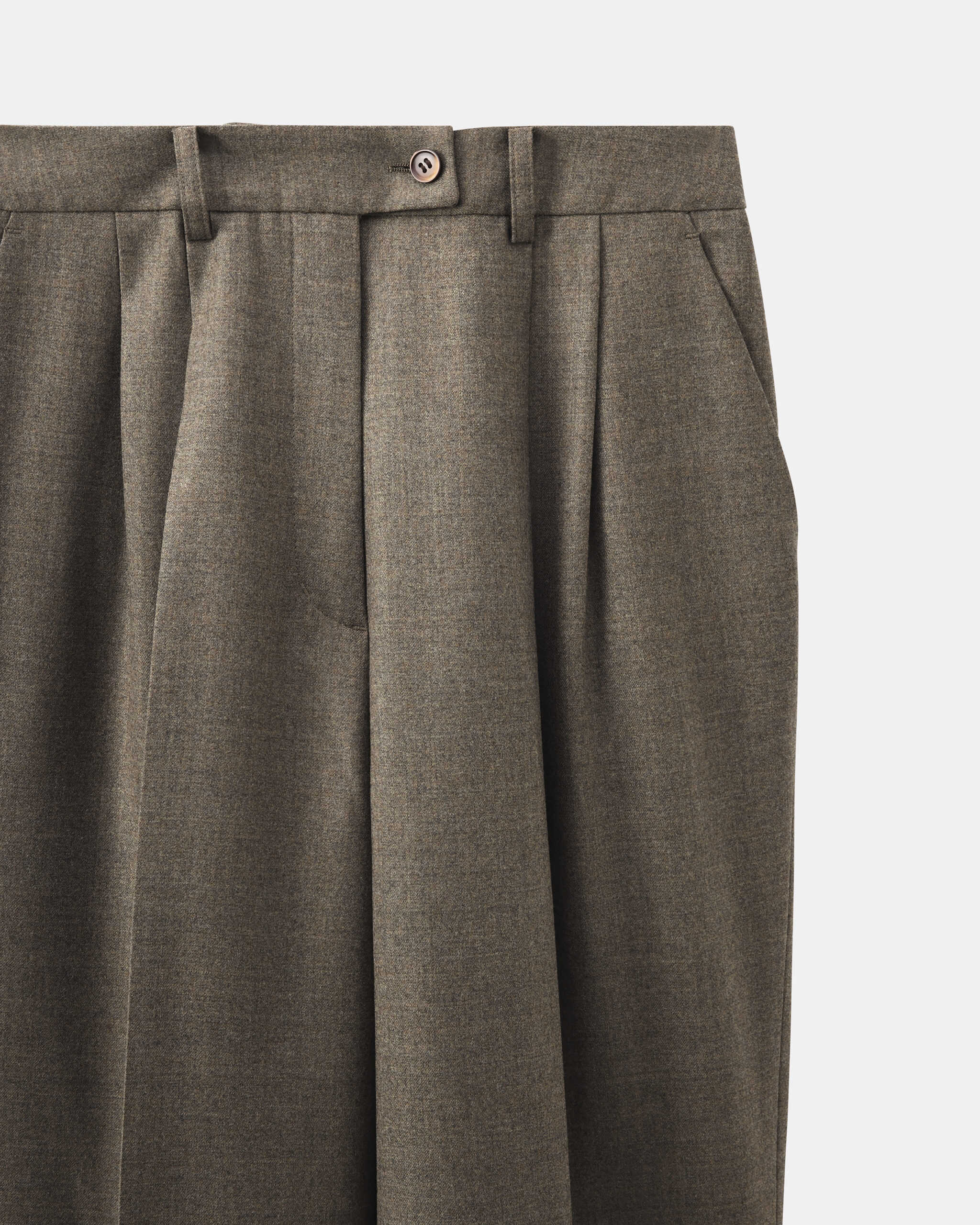 Custom Made Shirt Suit taupe brown brushed wool flannel image 7