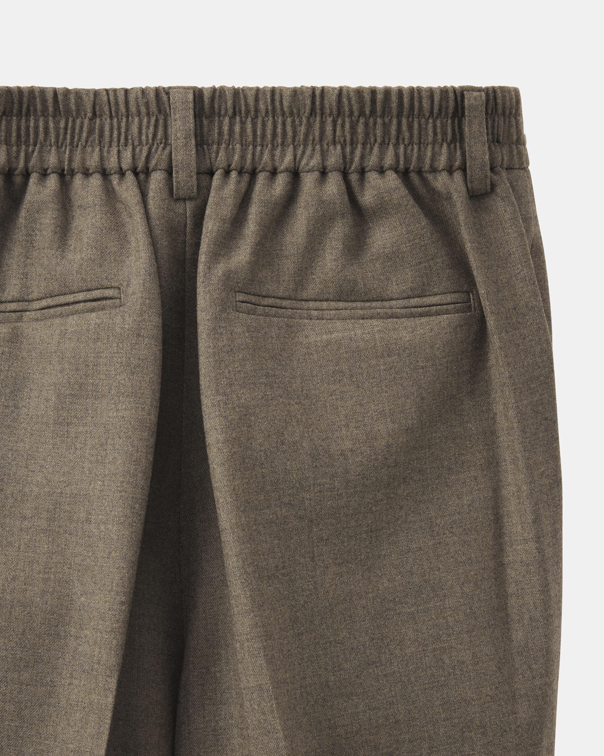Custom Made 'Straight cut' trouser taupe brown brushed wool flannel image 4