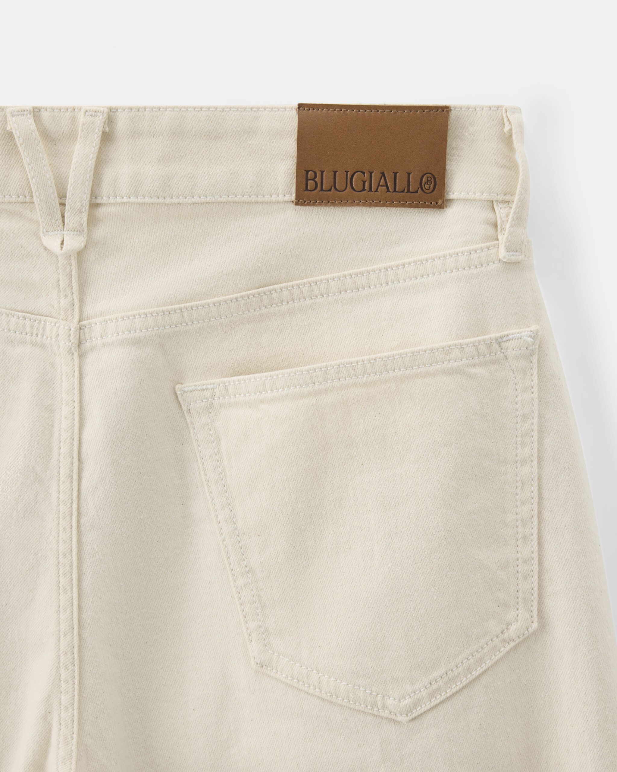 Custom Made '90201' Jeans 9oz Ecru beige stretch denim image 4