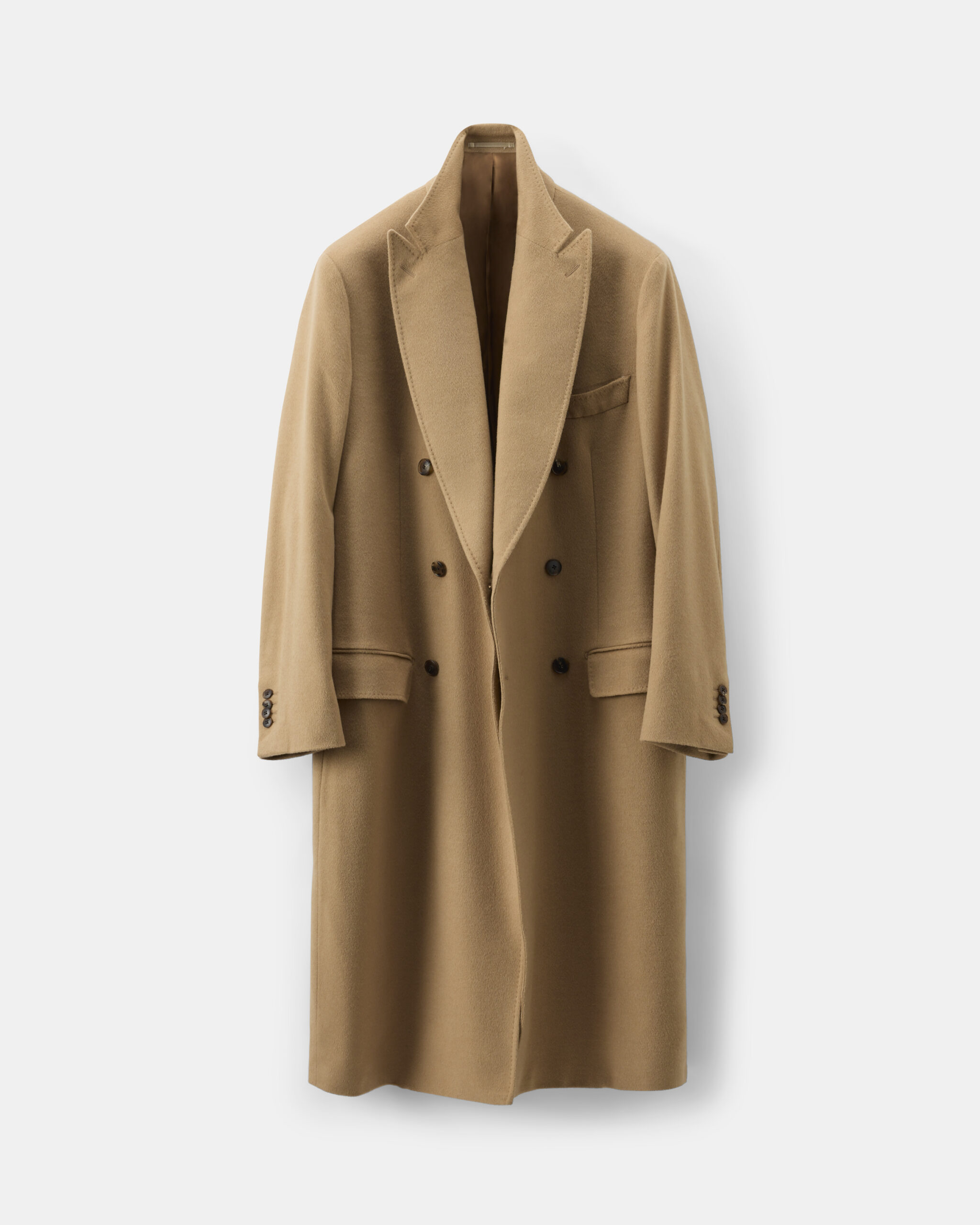 Custom Made 'Bactrian' Overcoat Soft beige brushed baby camel wool image 5