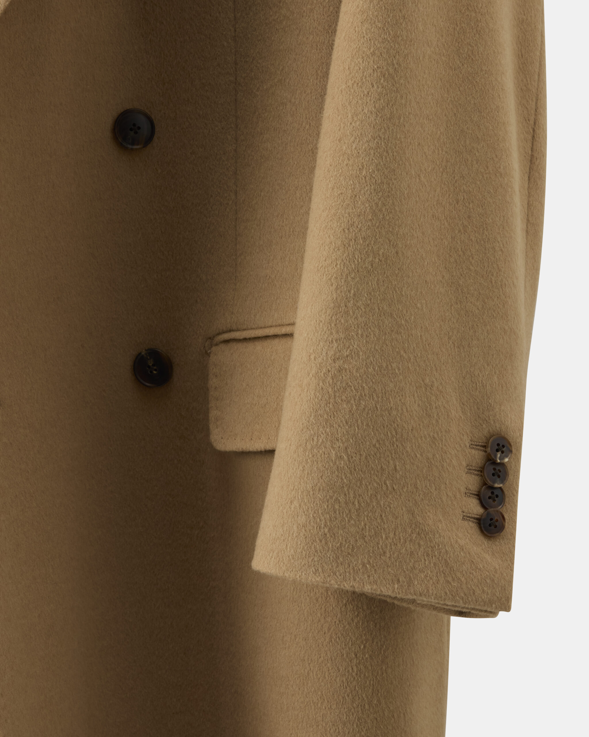 Custom Made 'Bactrian' Overcoat Soft beige brushed baby camel wool image 3