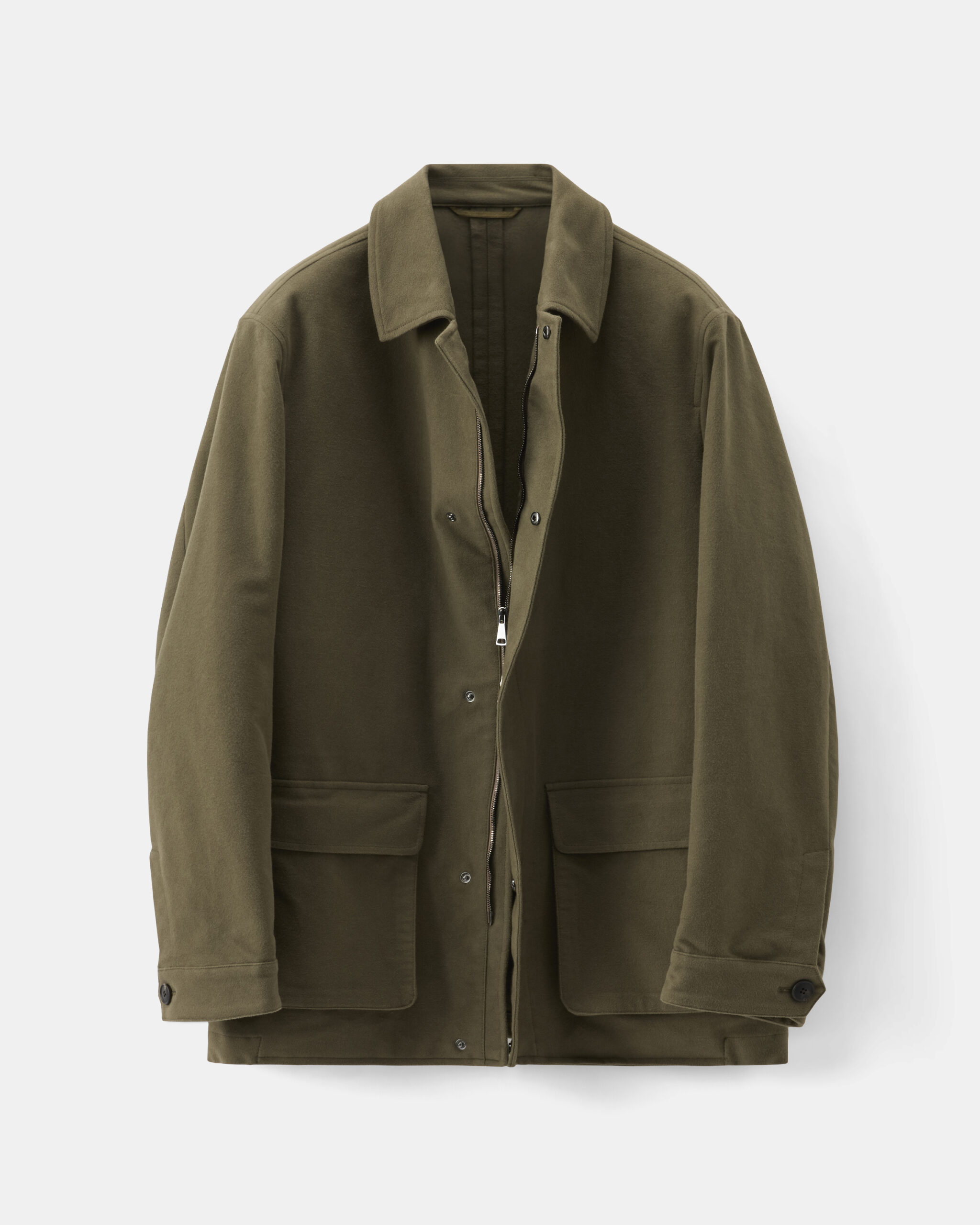 Custom Made City Jacket Olive Green Soft Brushed Cotton Moleskin image 3