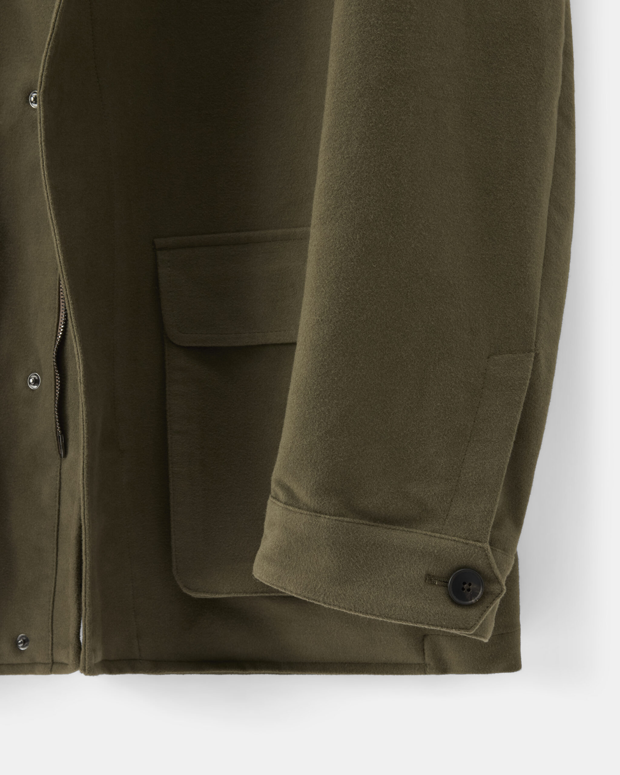 Custom Made City Jacket Olive Green Soft Brushed Cotton Moleskin image 4