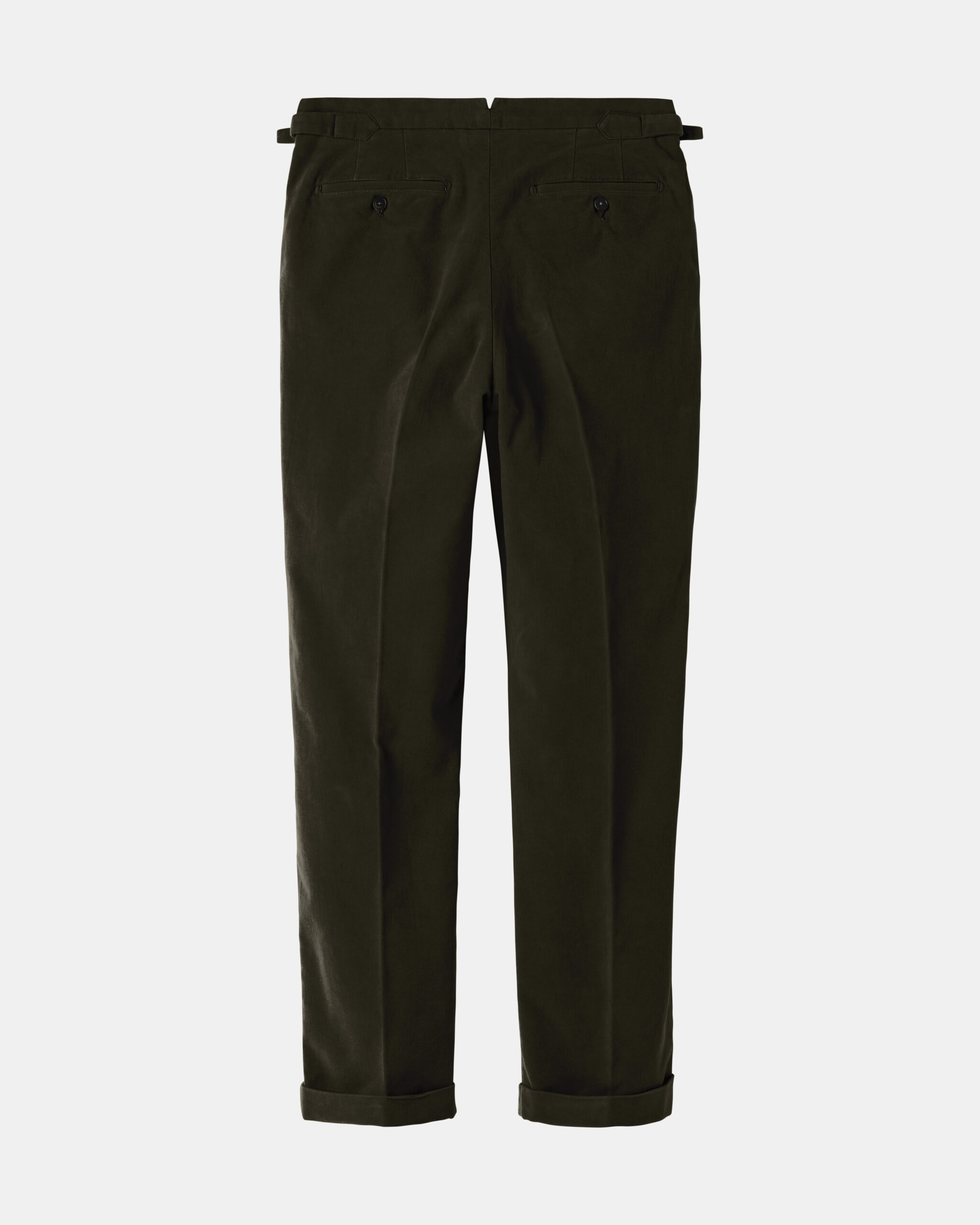 Custom Made Dress Chinos Olive Green Moleskin Cotton image 4