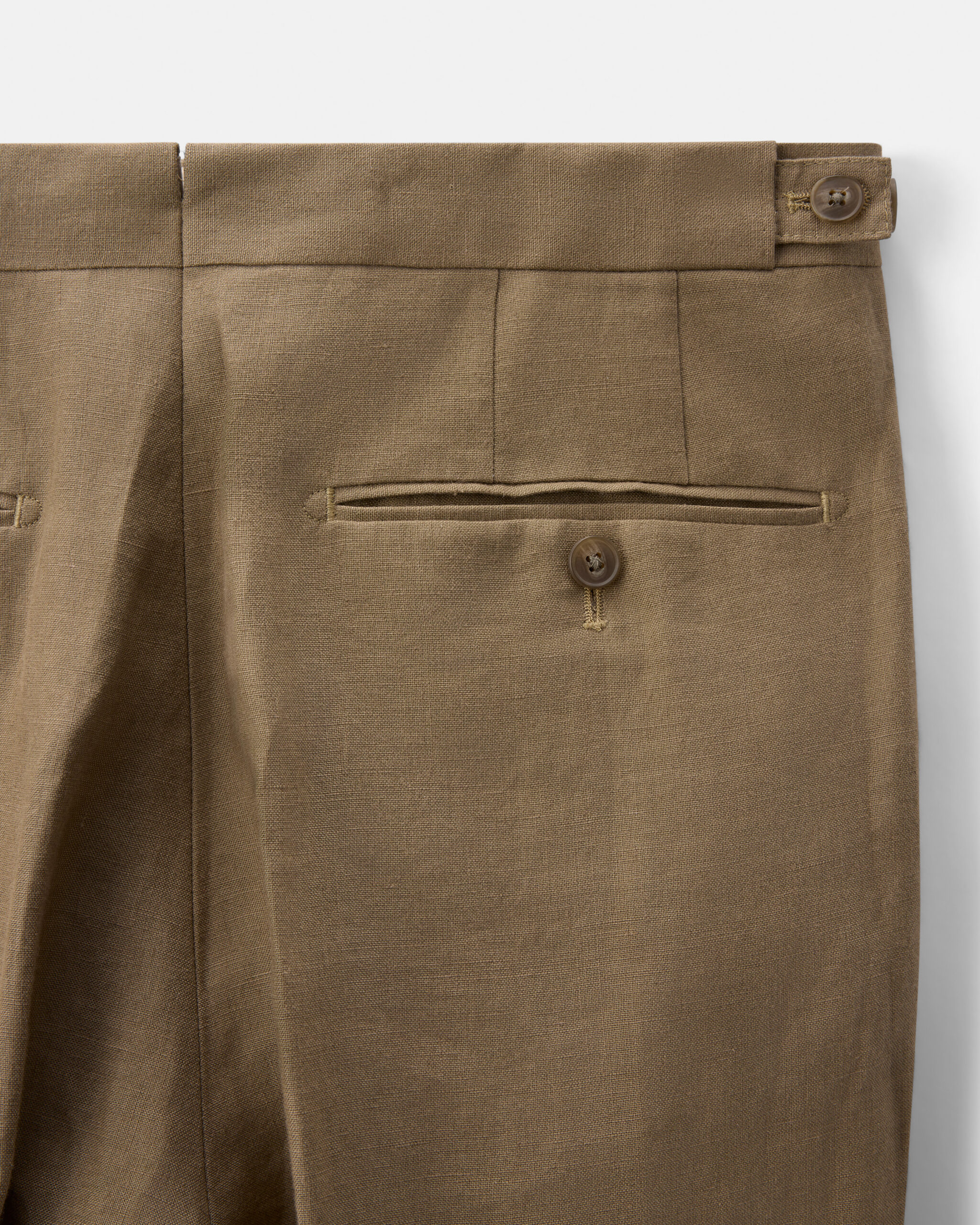 Custom Made Trouser Dust Khaki Pure Linen image 3