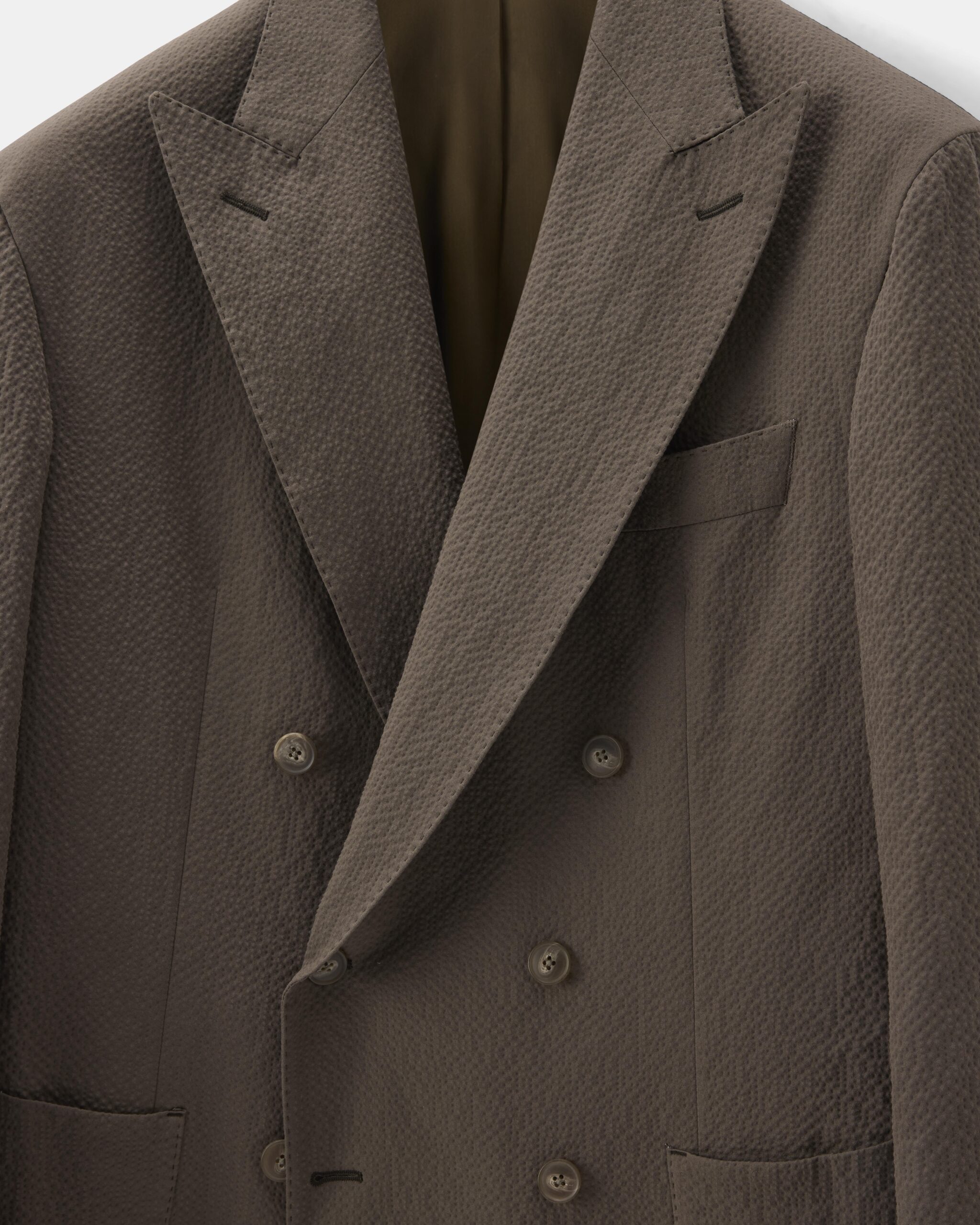 Custom Made Suit Olive Green Cotton Seersucker image 4
