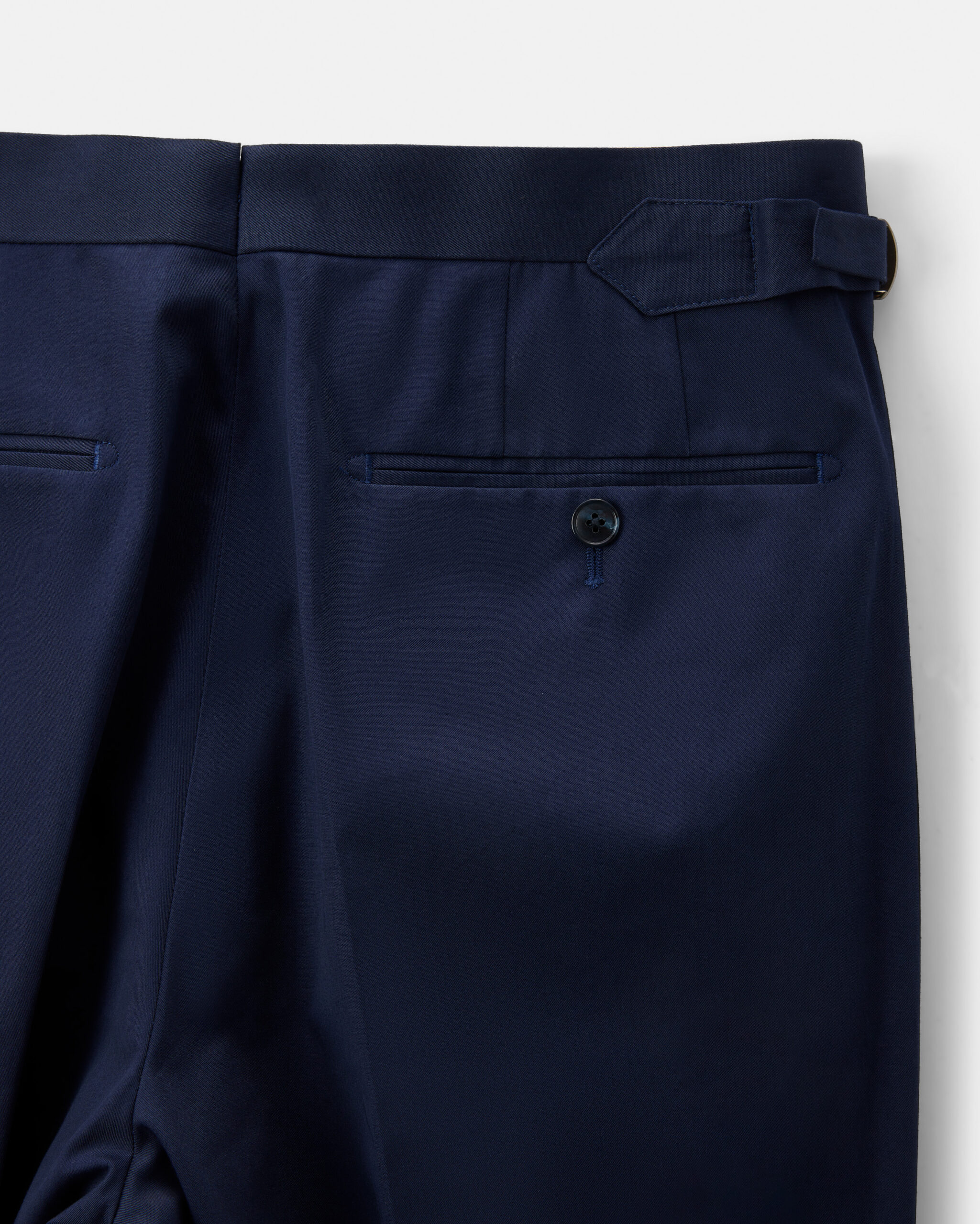 Custom Made Trouser Midnight Blue 'Iced' Cotton Twill image 3