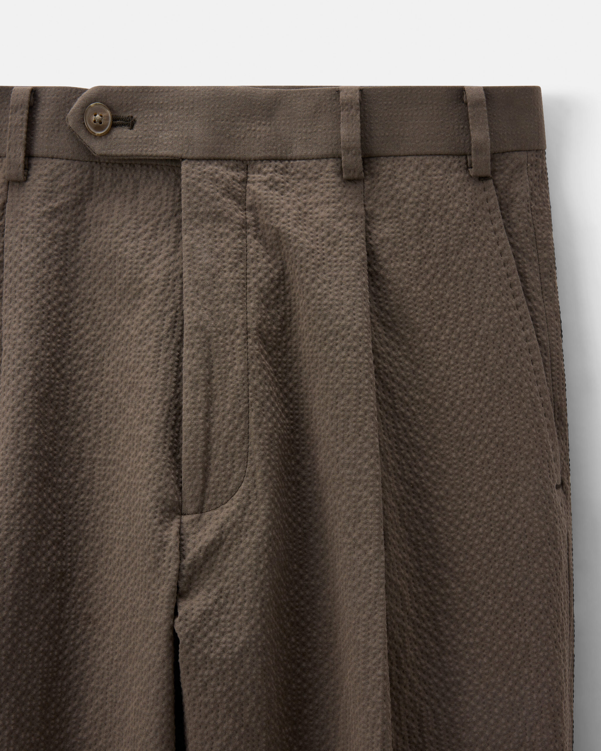 Custom Made Suit Olive Green Cotton Seersucker image 7