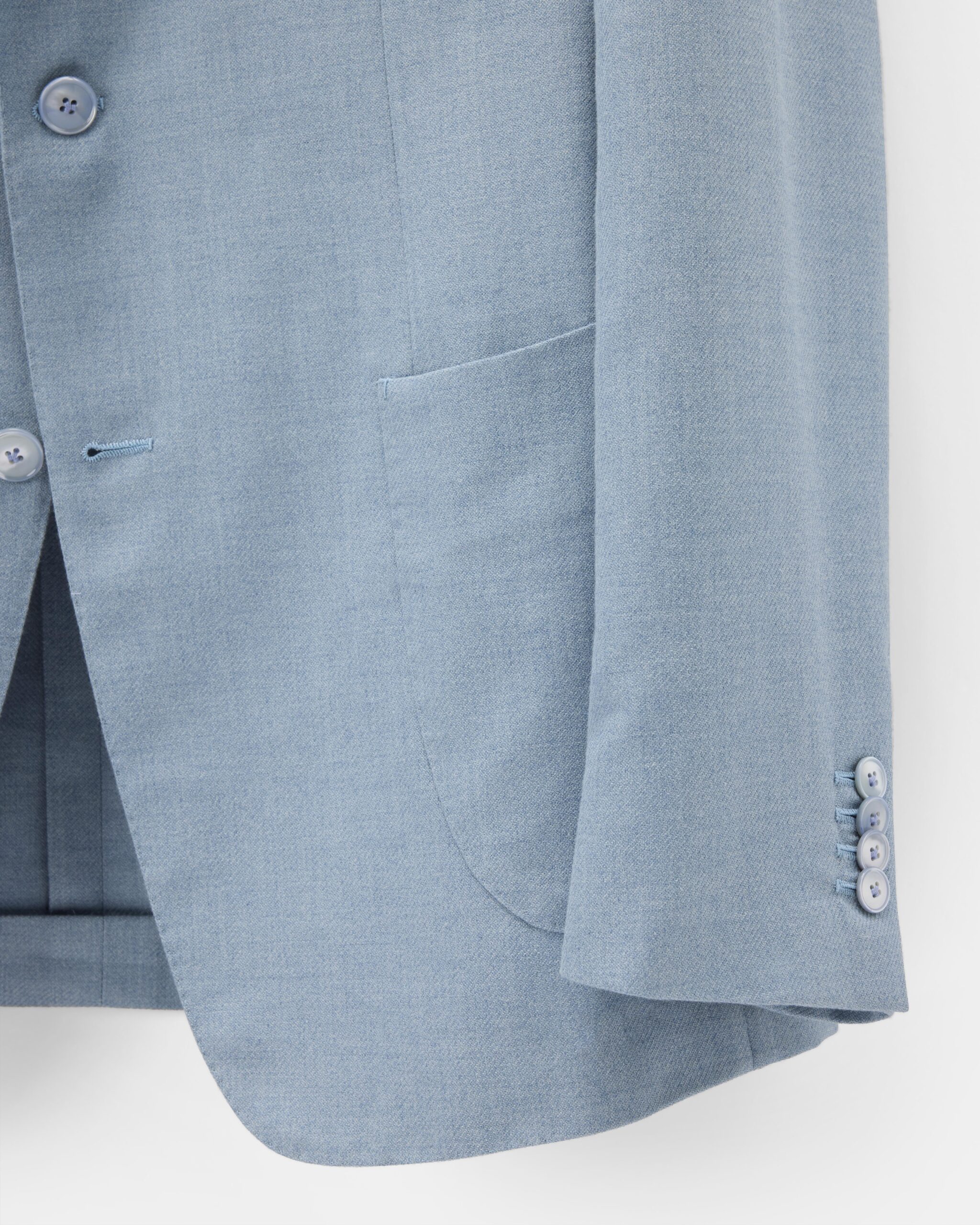 Custom Made Jacket Dust Blue Cashmere, Silk & Cotton image 4