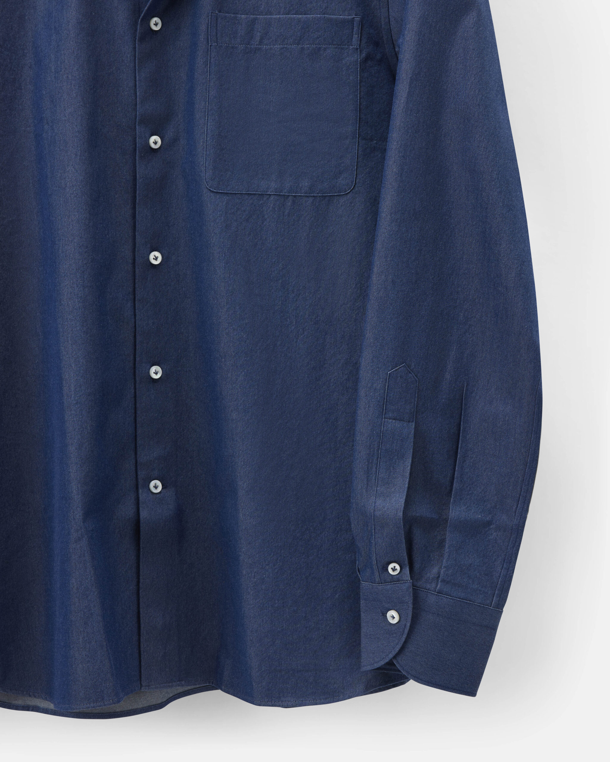 Custom Made 'Sloane' Shirt Dark Blue Washed Cotton Denim Twill image 3