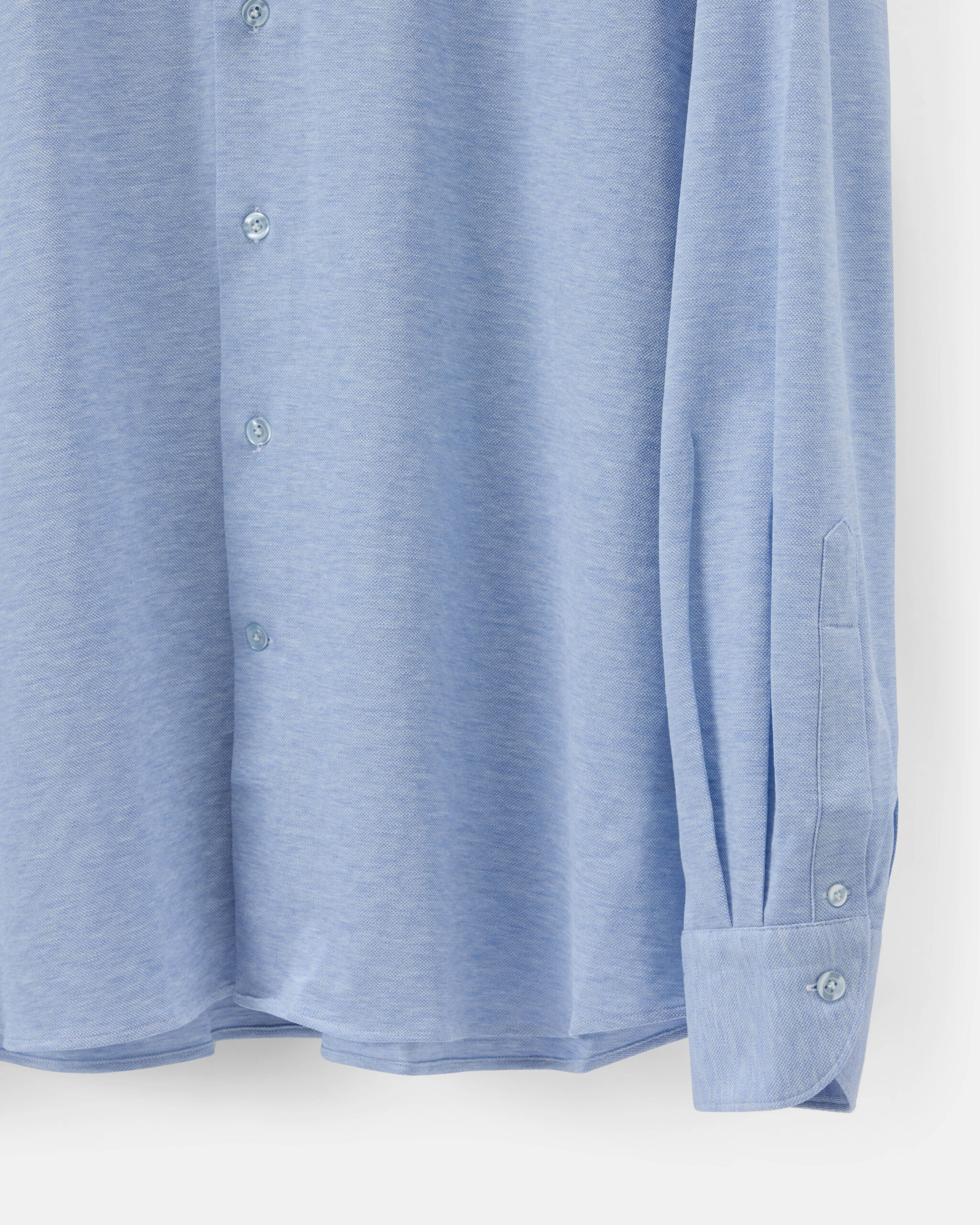 Custom Made Signature Knitted Shirt Sky Blue Cotton Piquet image 3