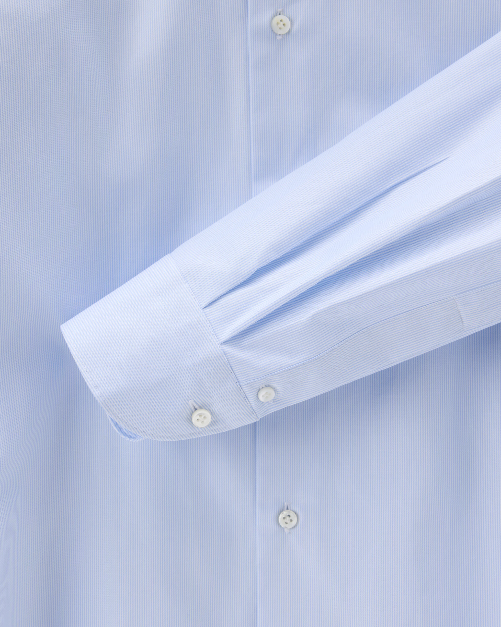 Custom Made 'Signature' Shirt two-fold light blue micro twill stripe image 3
