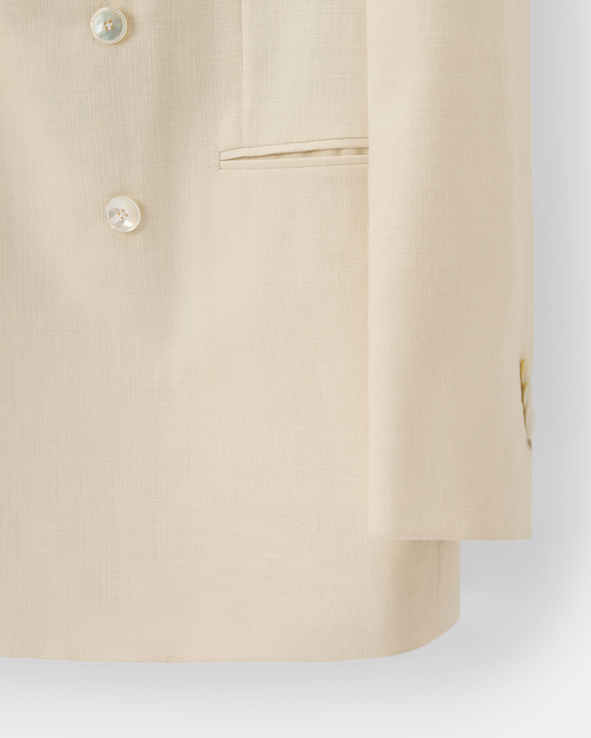 Custom Handmade Dinner Jacket Ivory Structured Cotton Silk image 5