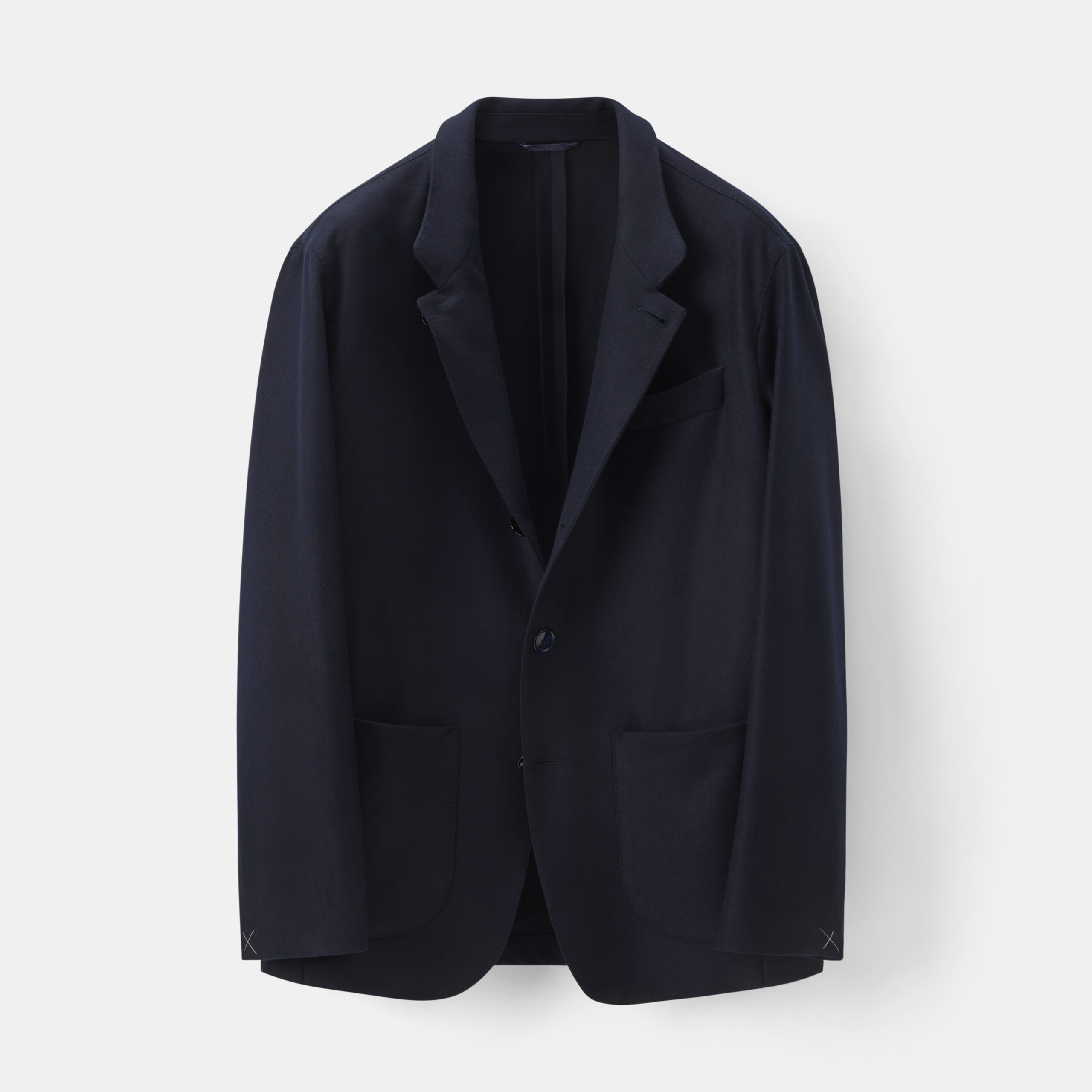RTW 'Nehru' Soft Jacket Midnight Blue Brushed Wool Twill image 7
