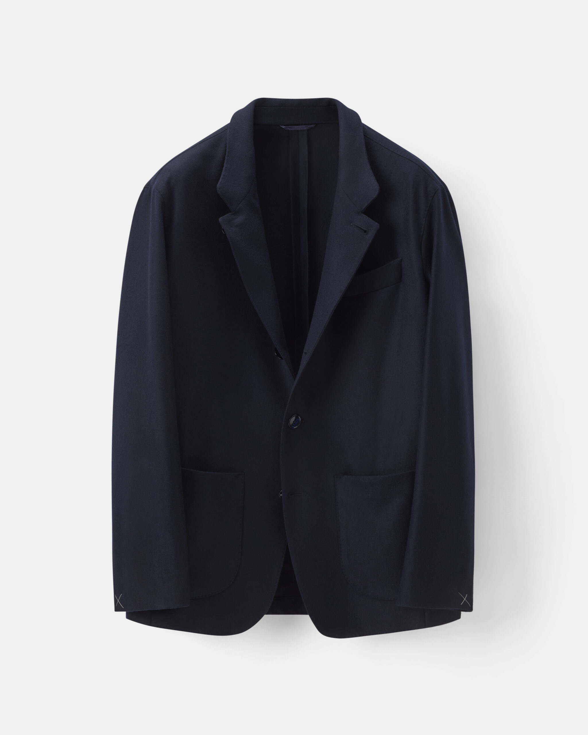 Custom Made 'Nehru' Soft Jacket Midnight Blue Brushed Wool Twill image 3