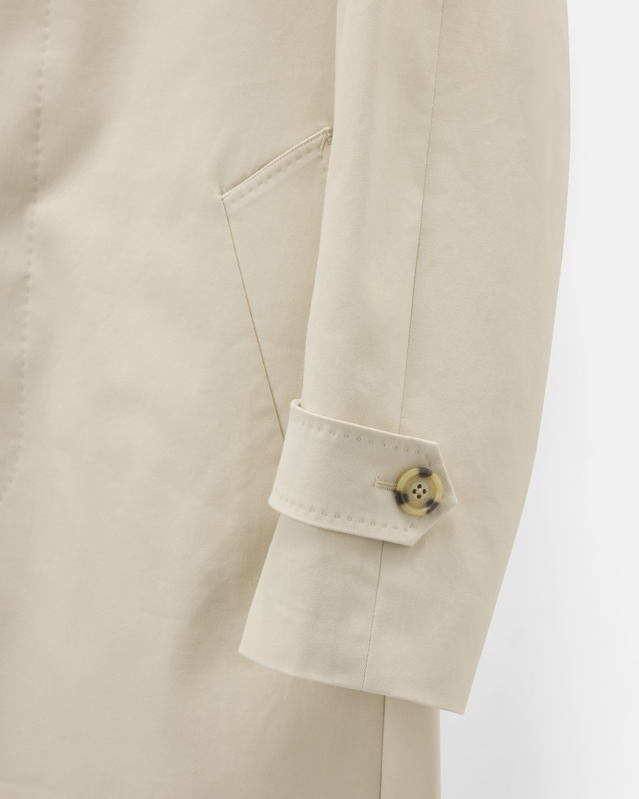 Custom Made ‘Sloane’ Raglan Topcoat Light Beige Heavy Cotton Twill image 3