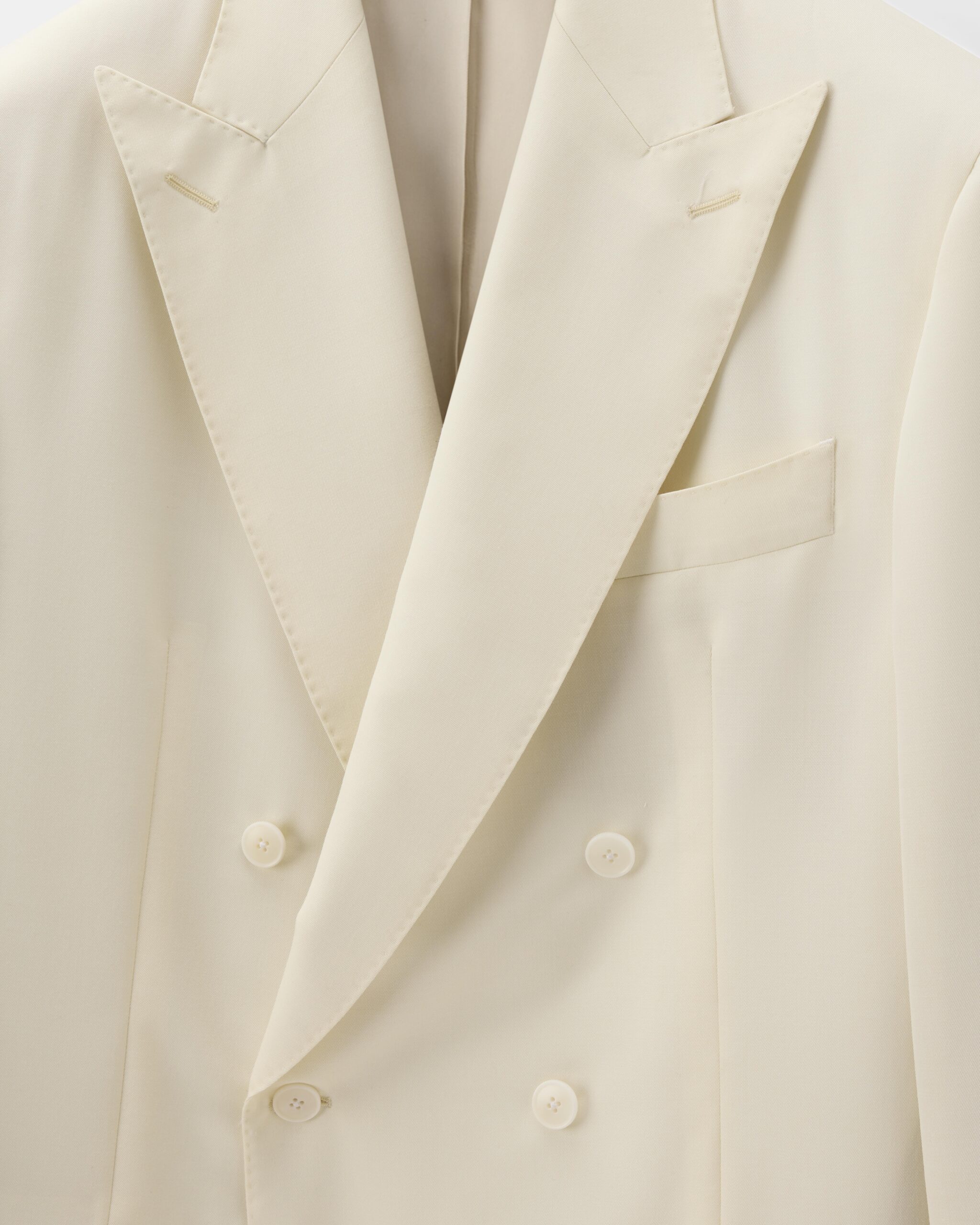 Custom Made 'Twill Traveller' Suit Off White Wool image 4