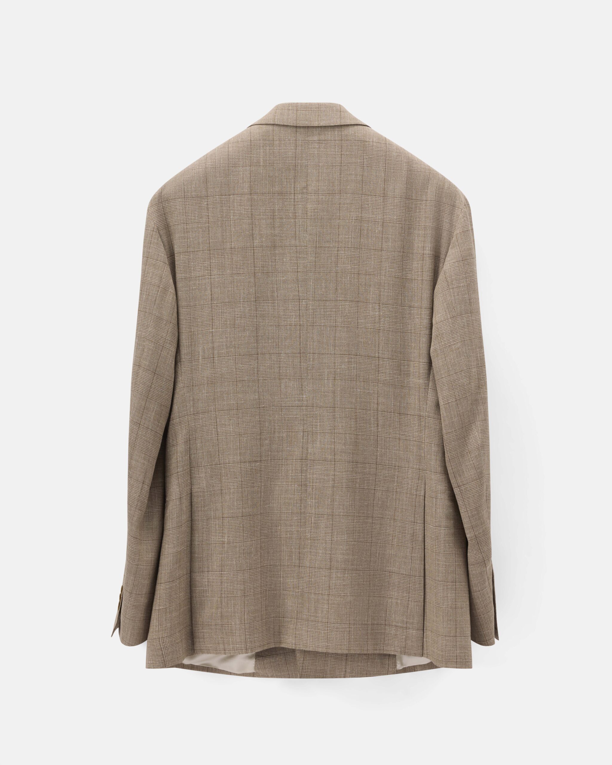 Custom Made Jacket Soft Brown Wool Silk & Linen Glencheck image 5