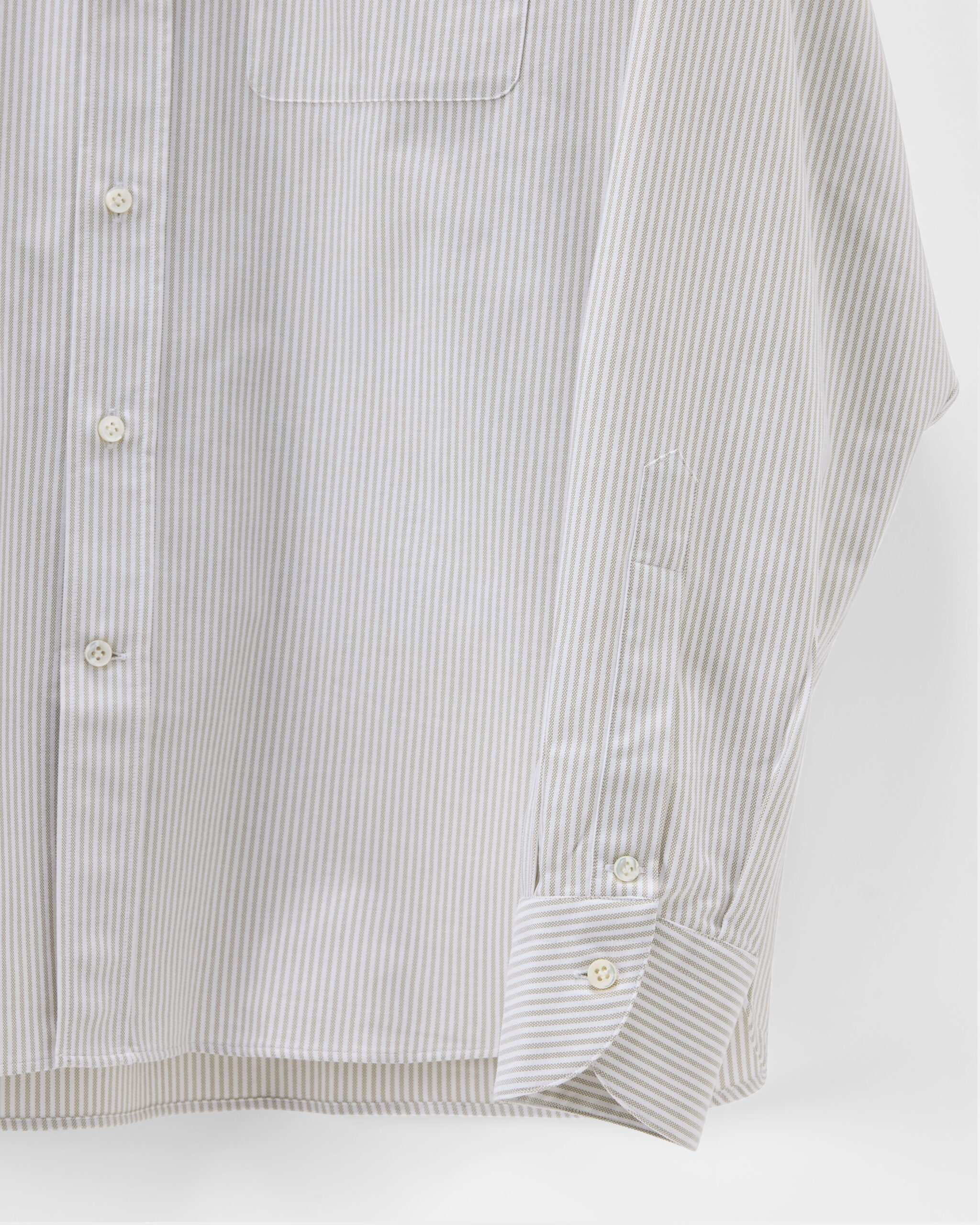 Custom Made 'Sloane' Shirt Olive Green Stripe Cotton Oxford image 3