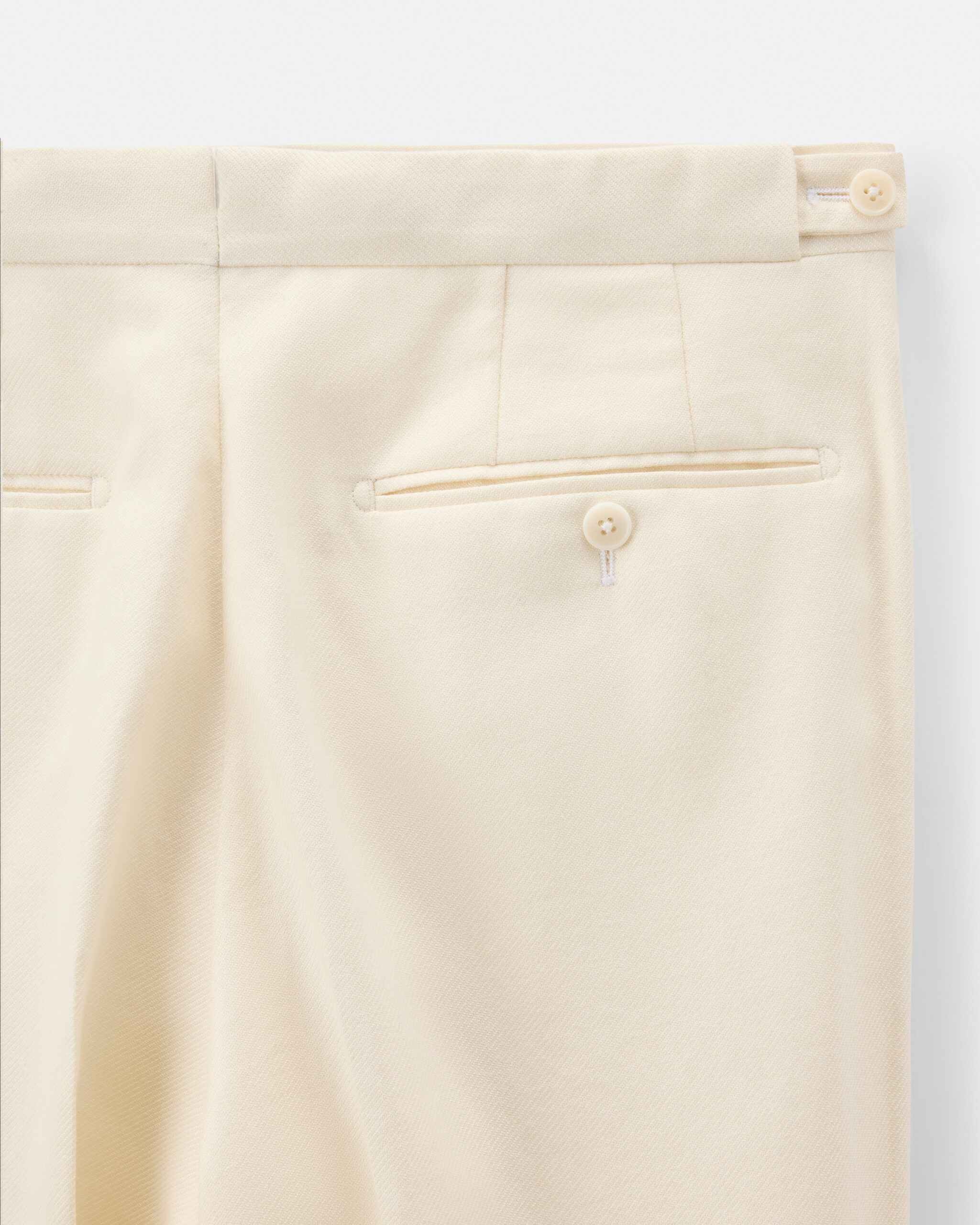 Custom Made Trouser Ivory Cashmere Cotton & Silk Structured Twill image 3