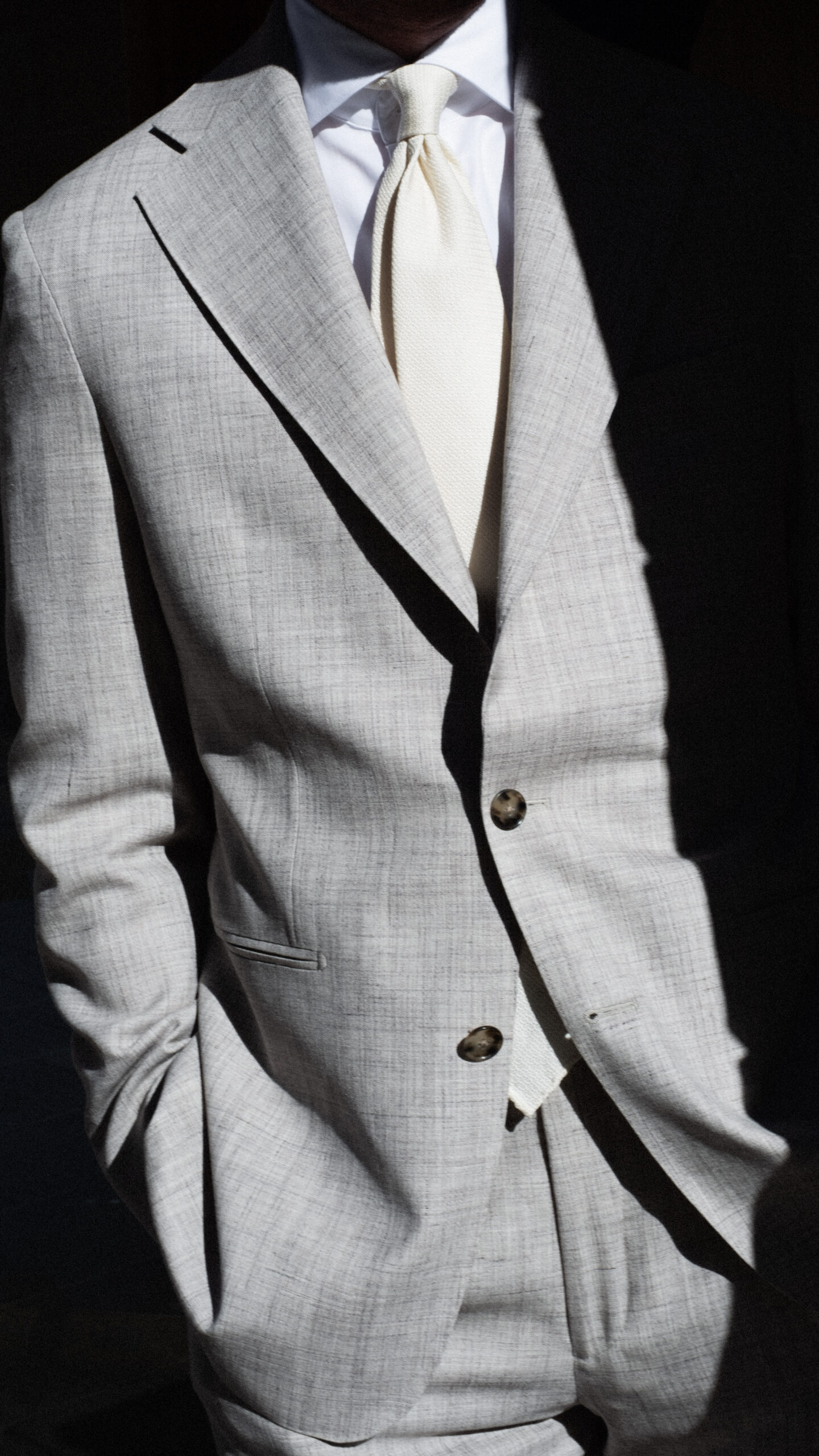 RTW 'WSL' Suit Taupe Beige Wool, Silk & Linen image 6