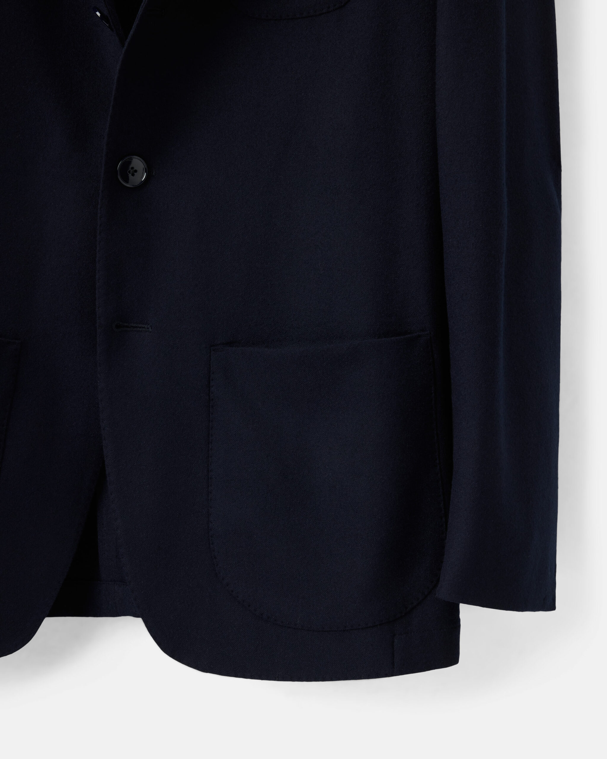 RTW 'Nehru' Soft Jacket Midnight Blue Brushed Wool Twill image 3