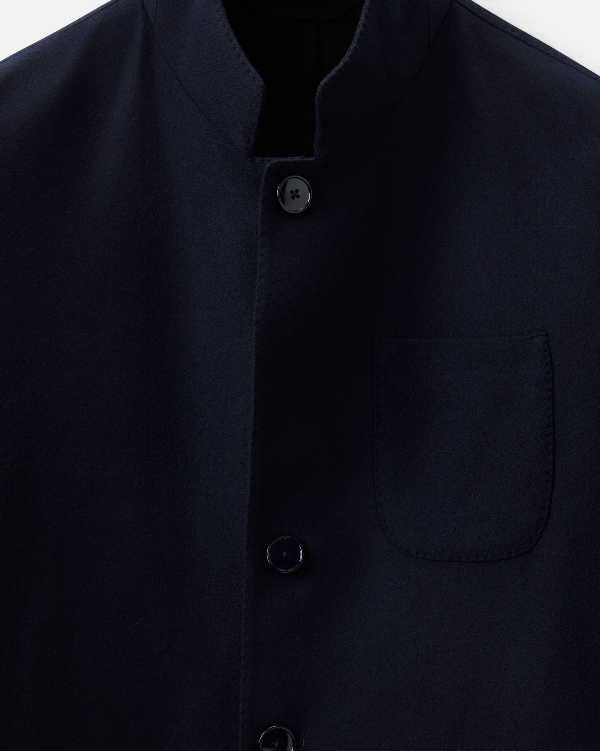 RTW 'Nehru' Soft Jacket Midnight Blue Brushed Wool Twill image 4