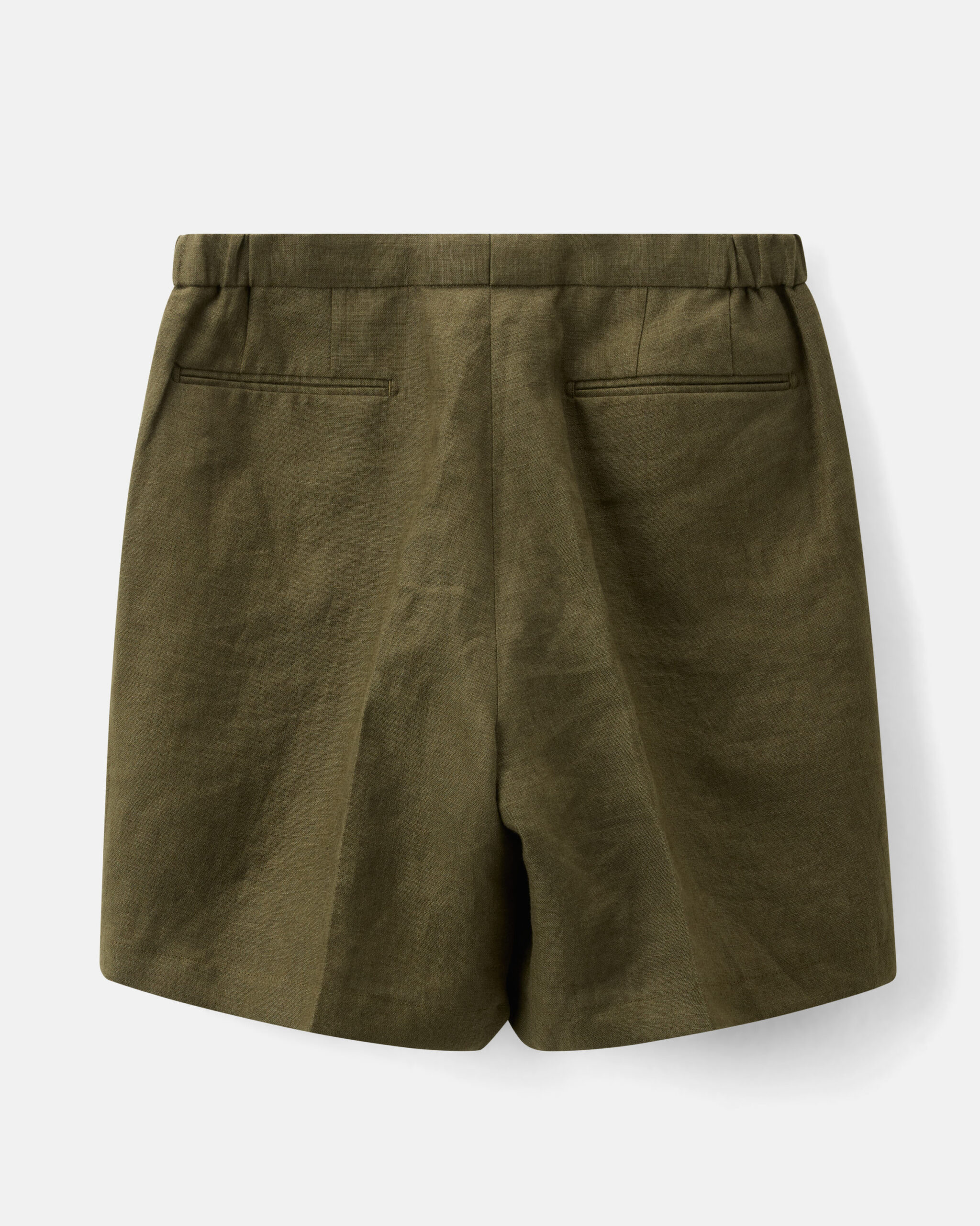 RTW Drawstring Deck Shorts Olive Green Pure Linen image 3