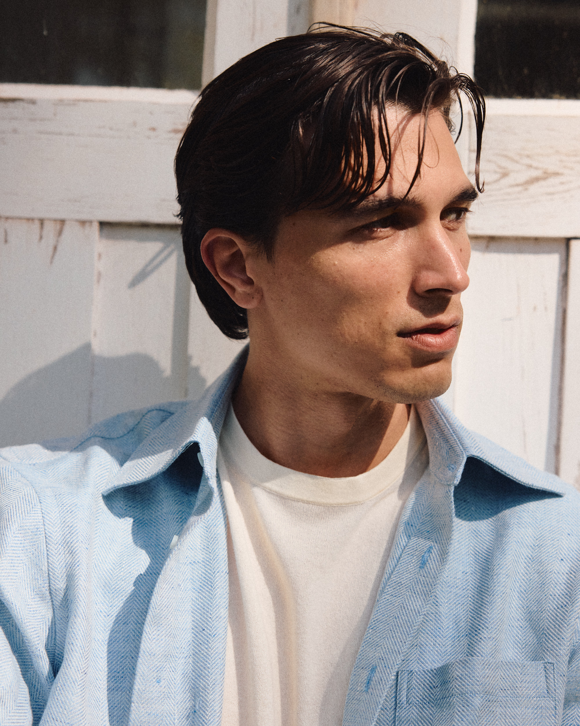 RTW SS26 Limited Overshirt 'Dipinto di Blu' Wool & Linen Herringbone image 3