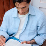 RTW SS26 Limited Overshirt 'Dipinto di Blu' Wool & Linen Herringbone