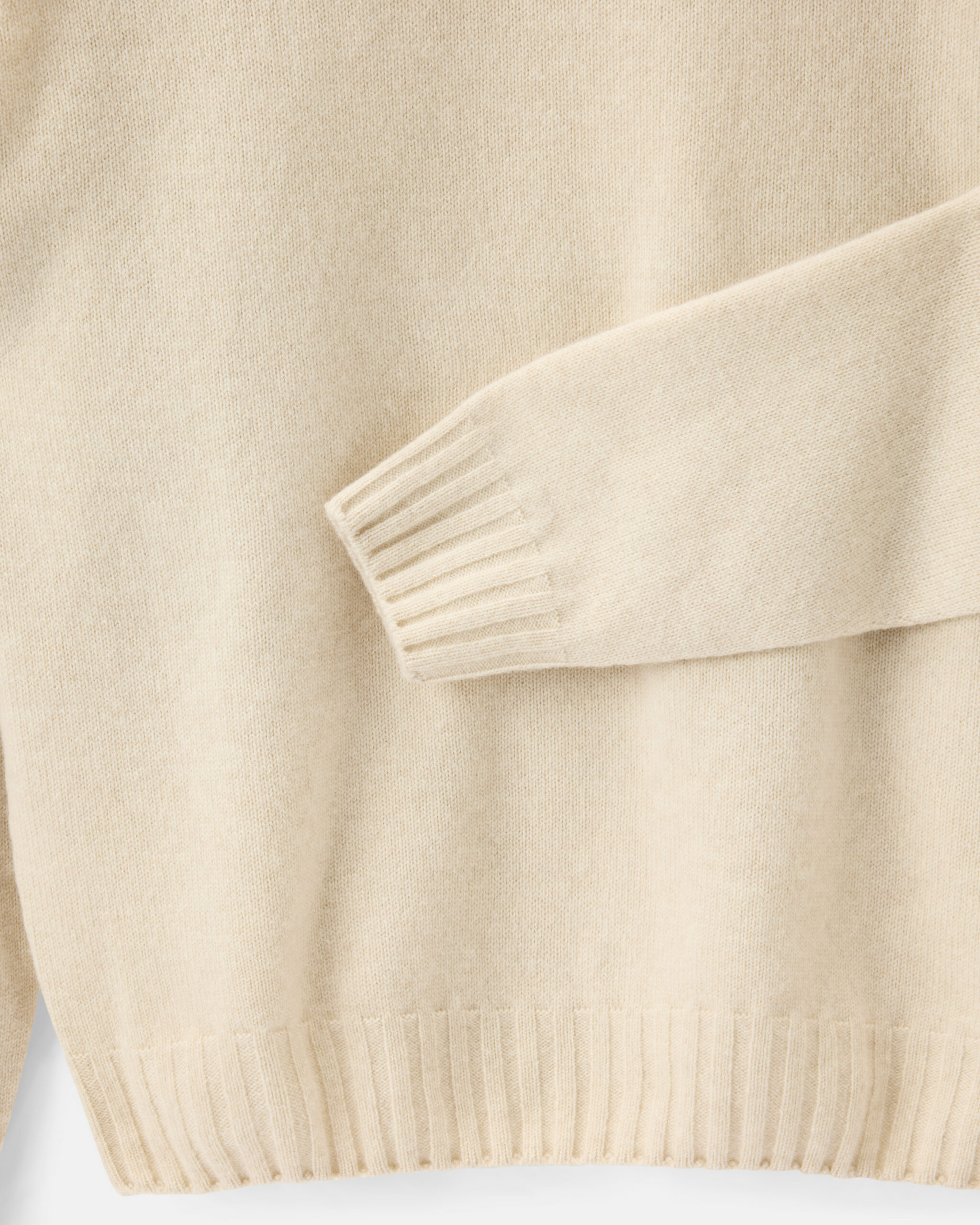 RTW ‘Signature’ Wide Rib Crewneck Cream White Wool & Cashmere image 3