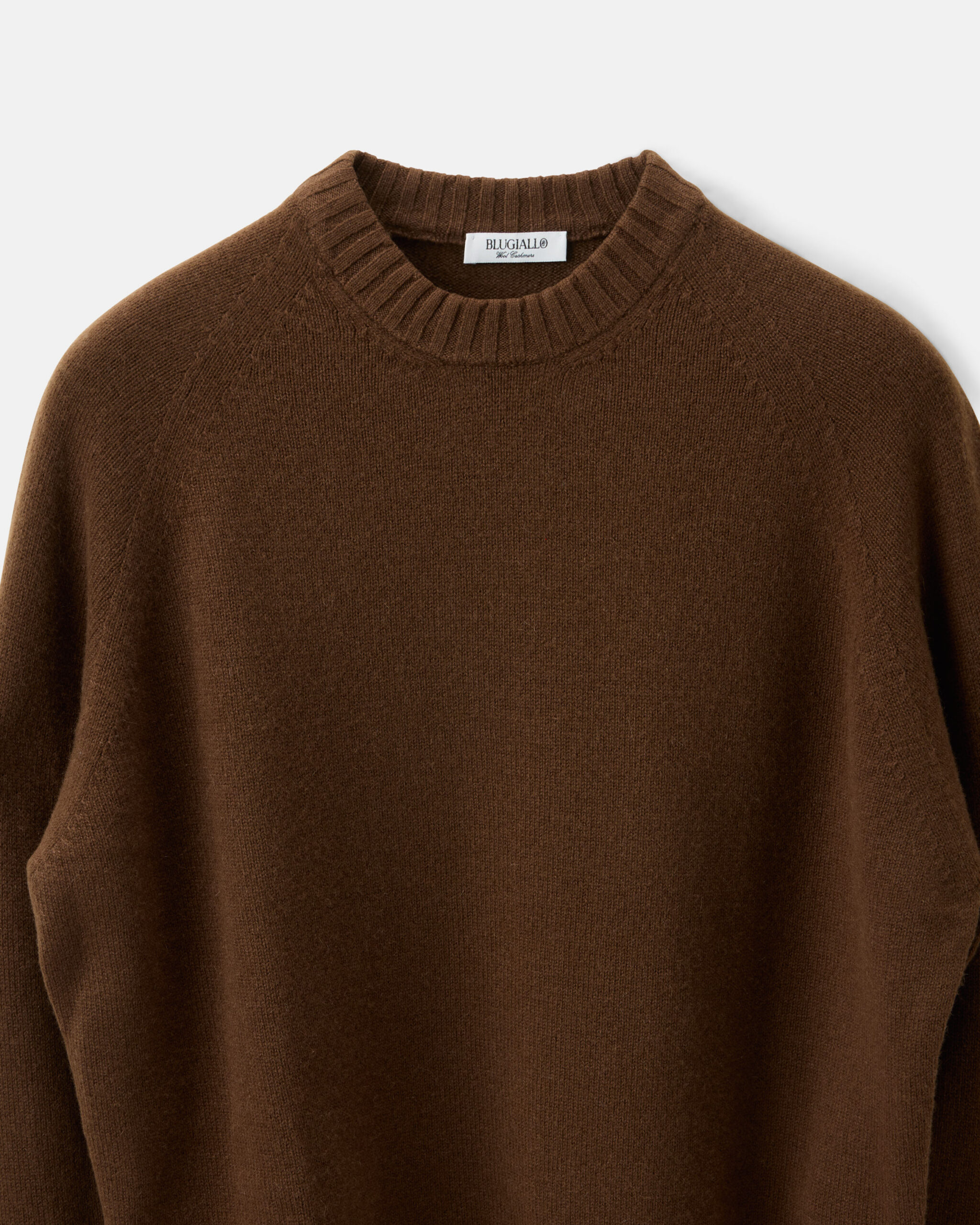 RTW 'Signature' Wide Rib Crewneck Chocolate Brown Wool & Cashmere image 4