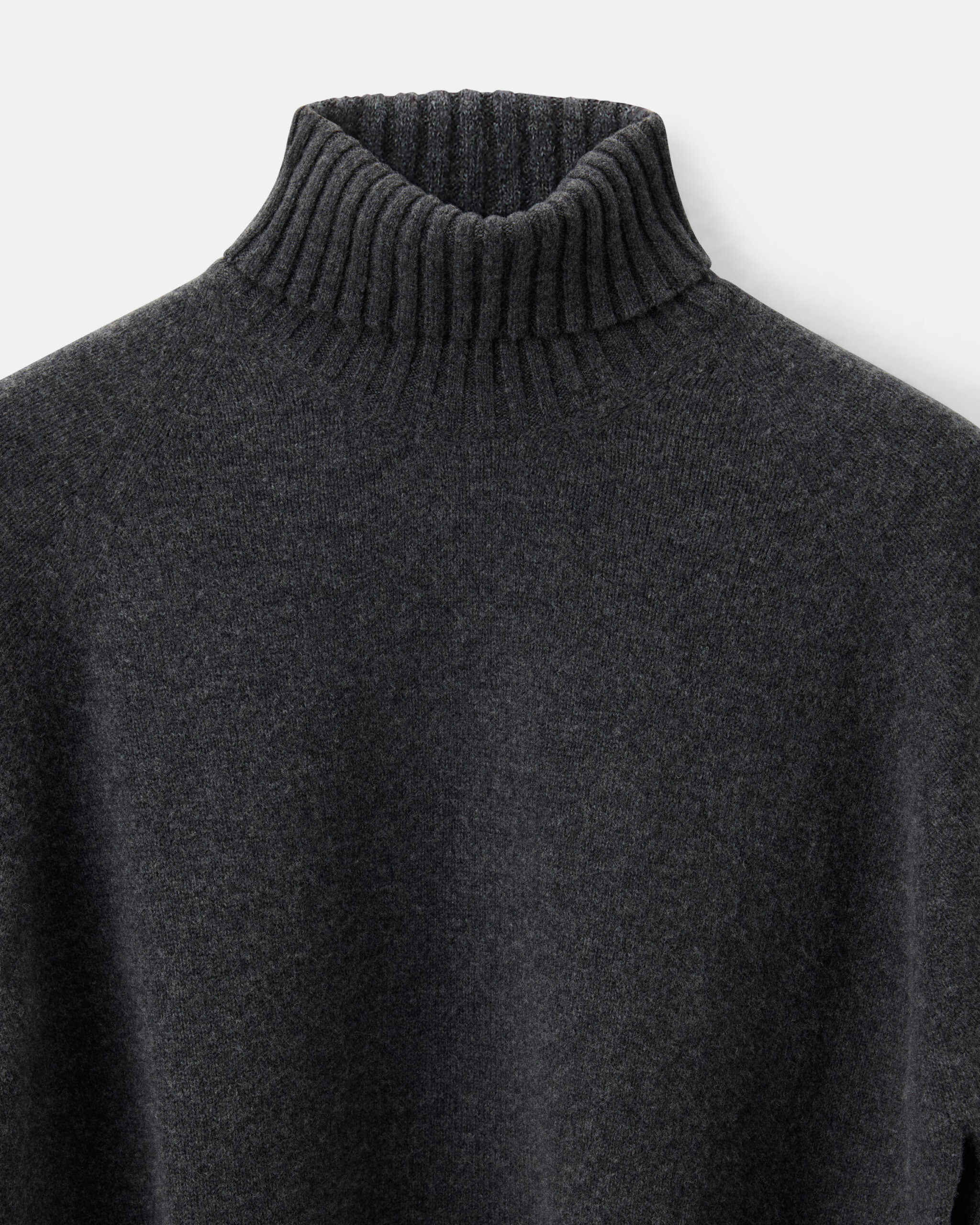 RTW 'Signature' Wide Rib Rollneck Anthracite Grey Wool & Cashmere image 4