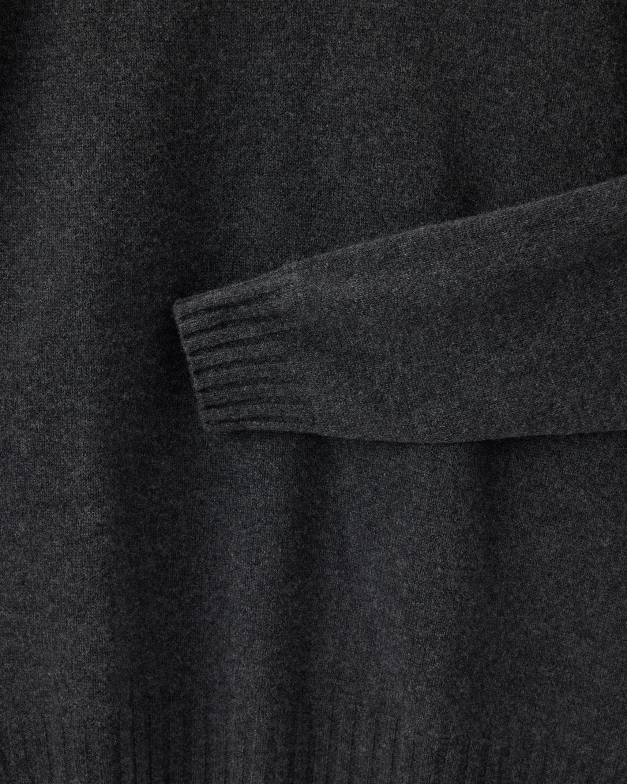 RTW 'Signature' Wide Rib Rollneck Anthracite Grey Wool & Cashmere image 3