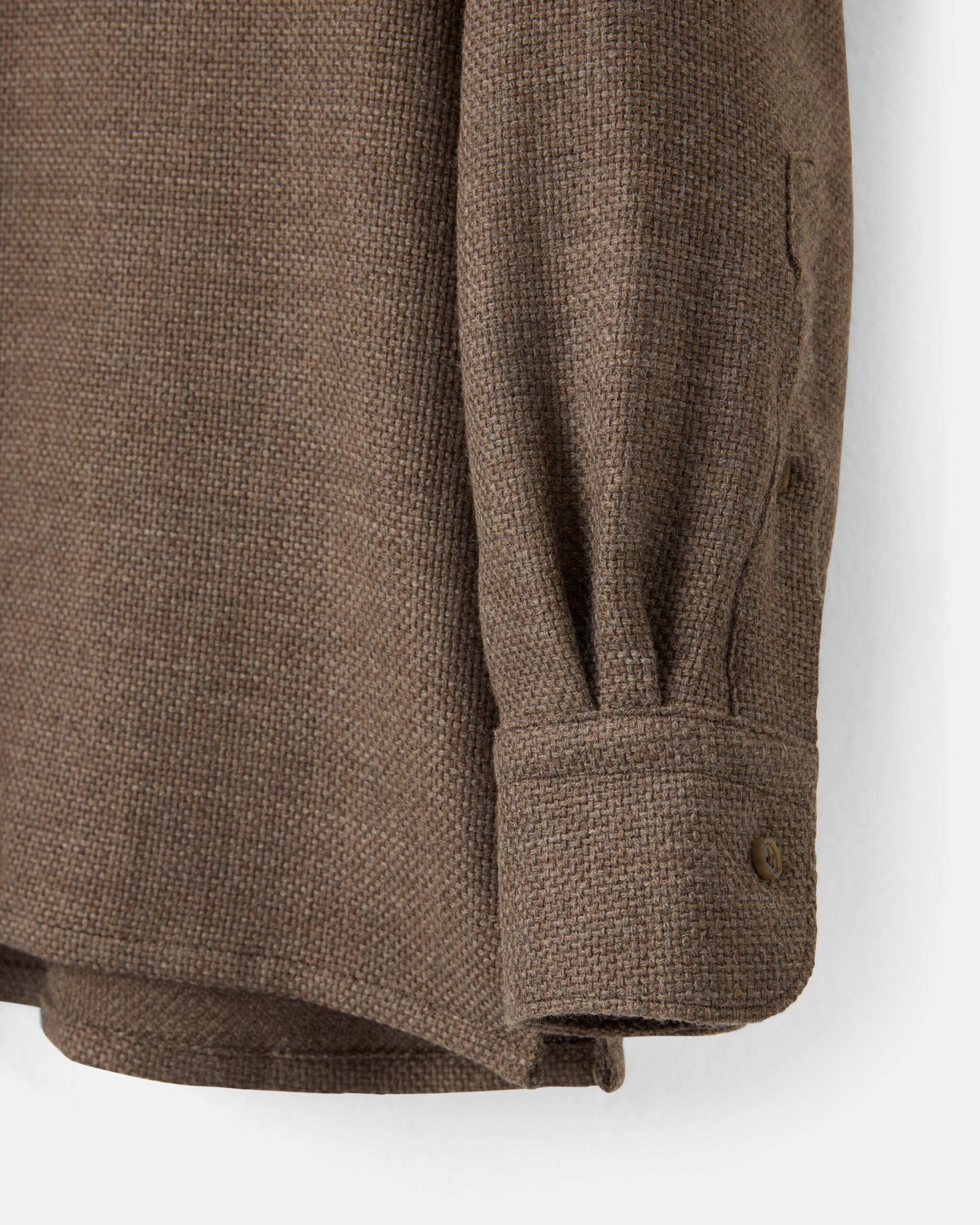 RTW Overshirt Taupe Brown 360 Hopsack Wool image 3