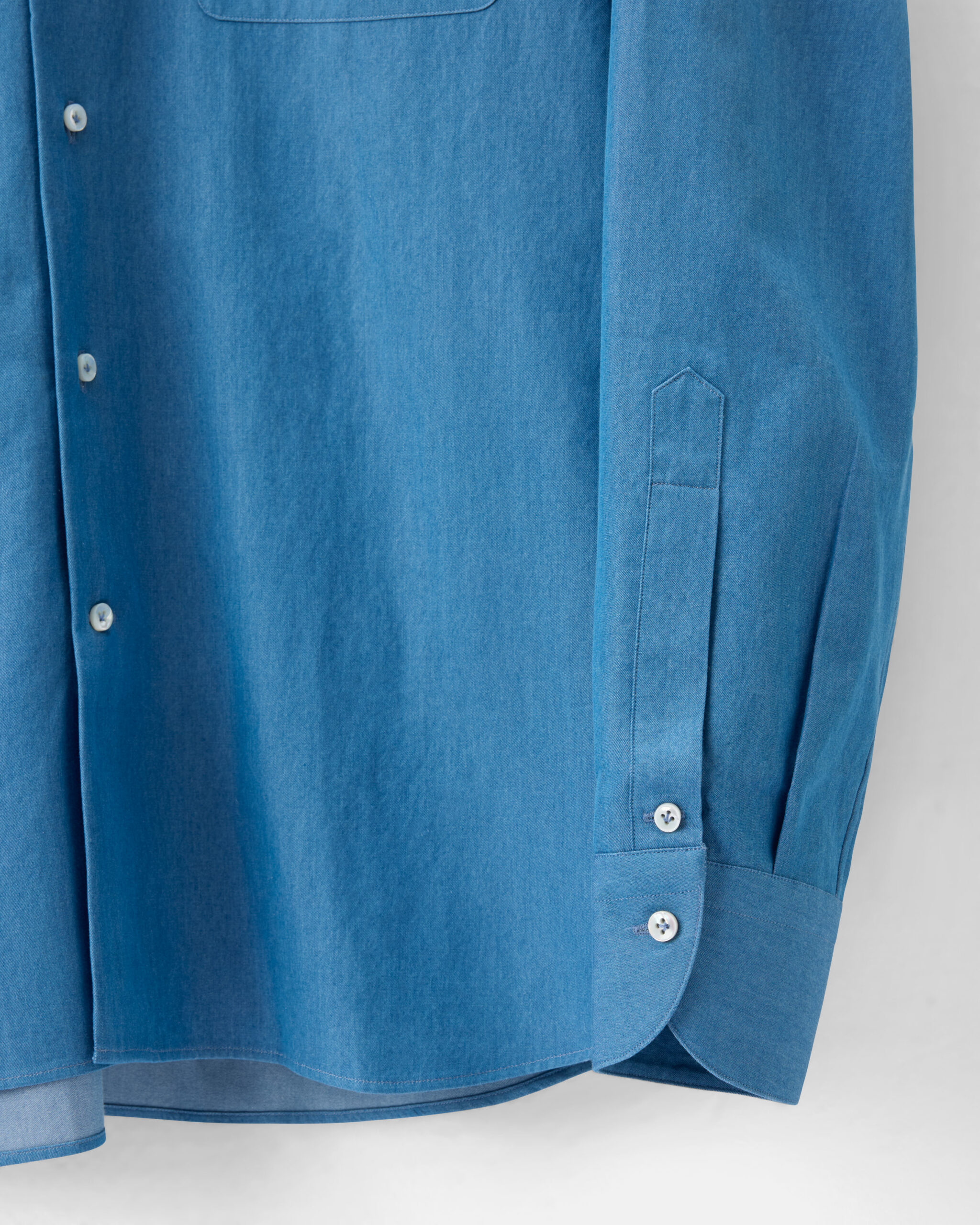 RTW 'Sloane' Shirt Mid Blue Washed Cotton Denim Twill image 3
