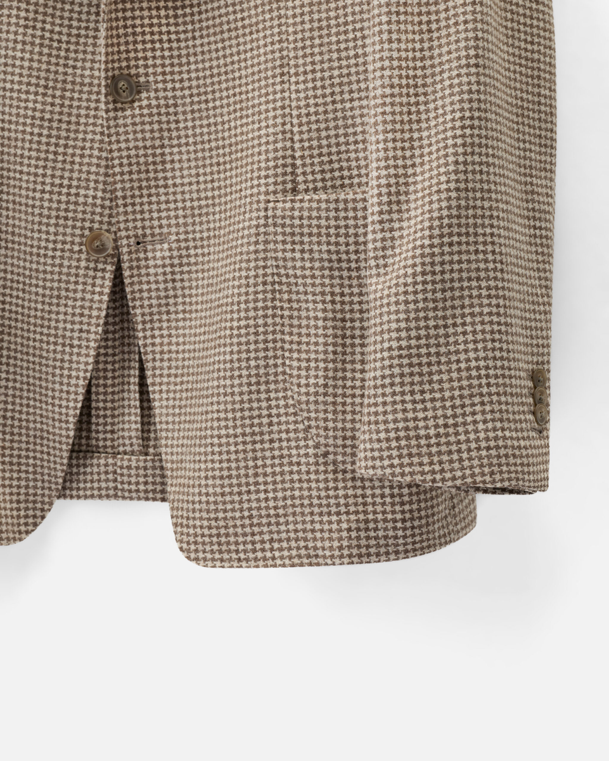 RTW Limited Jacket Brown Beige Wool & Cashmere Houndstooth image 3